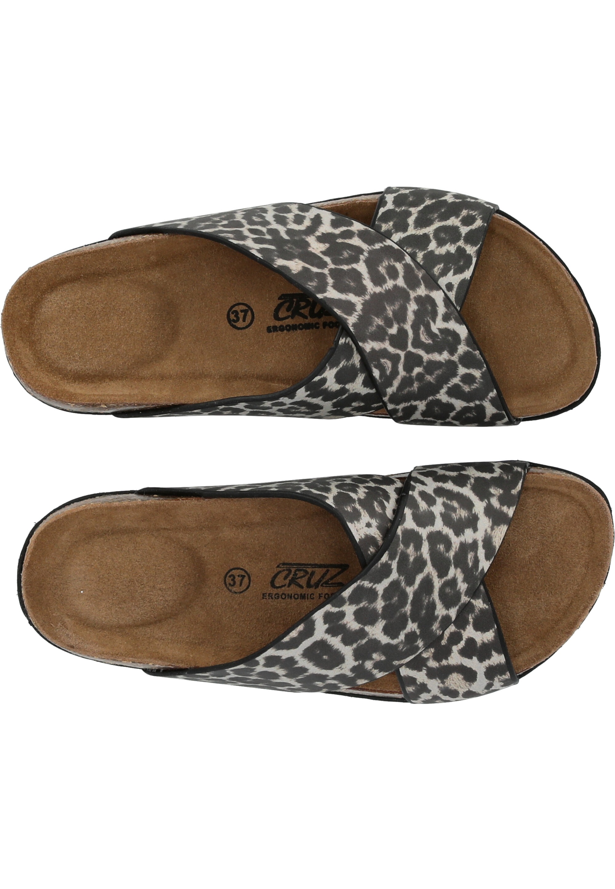 Sandale CRUZ "Musoni", Damen, Gr. 36, braun (braun, beige), Leder, Schuhe Schlappen Pantolette Sommerschuh, mit Style und Komfort 3