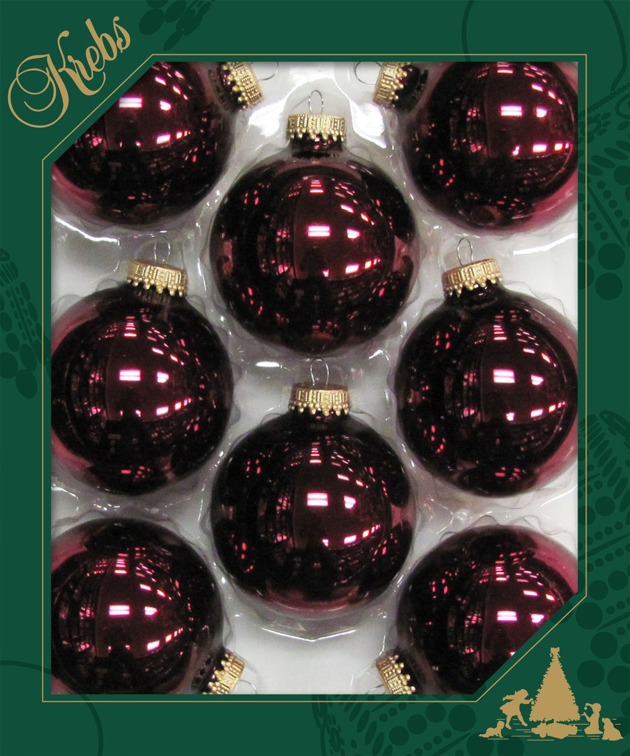 Krebs Glas Lauscha Weihnachtsbaumkugel »CBK79614, Weihnachtsdeko rot, Christbaumschmuck, Christbaumkugeln Glas«, (Set, 8 St.), aus Glas