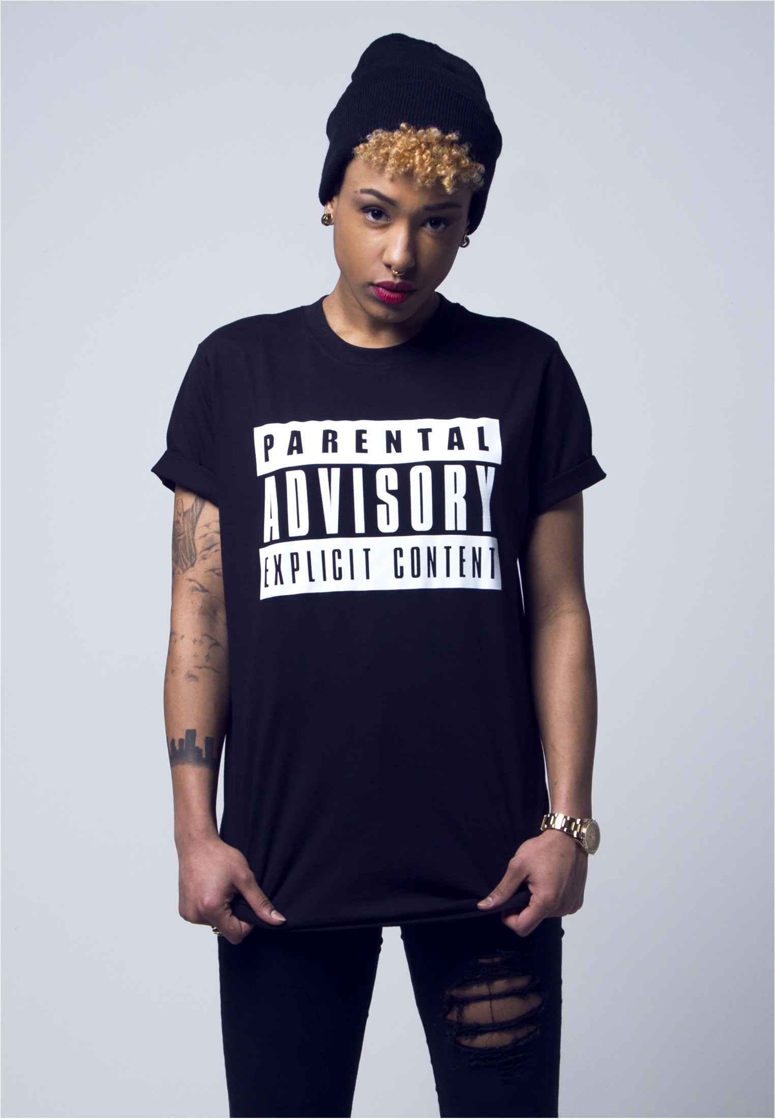 MisterTee T-Shirt »MisterTee Herren Parental Advisory Tee«, (1 tlg.)