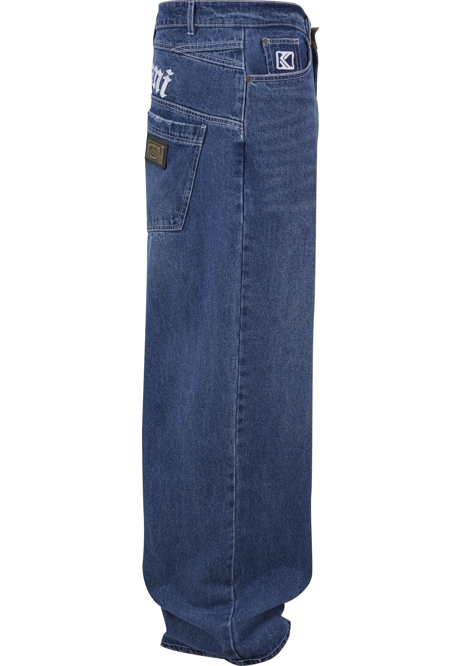 Karl Kani Bequeme Jeans »Karl Kani Herren Karl Kani Metal Plate Baggy Five Pocket Denim«