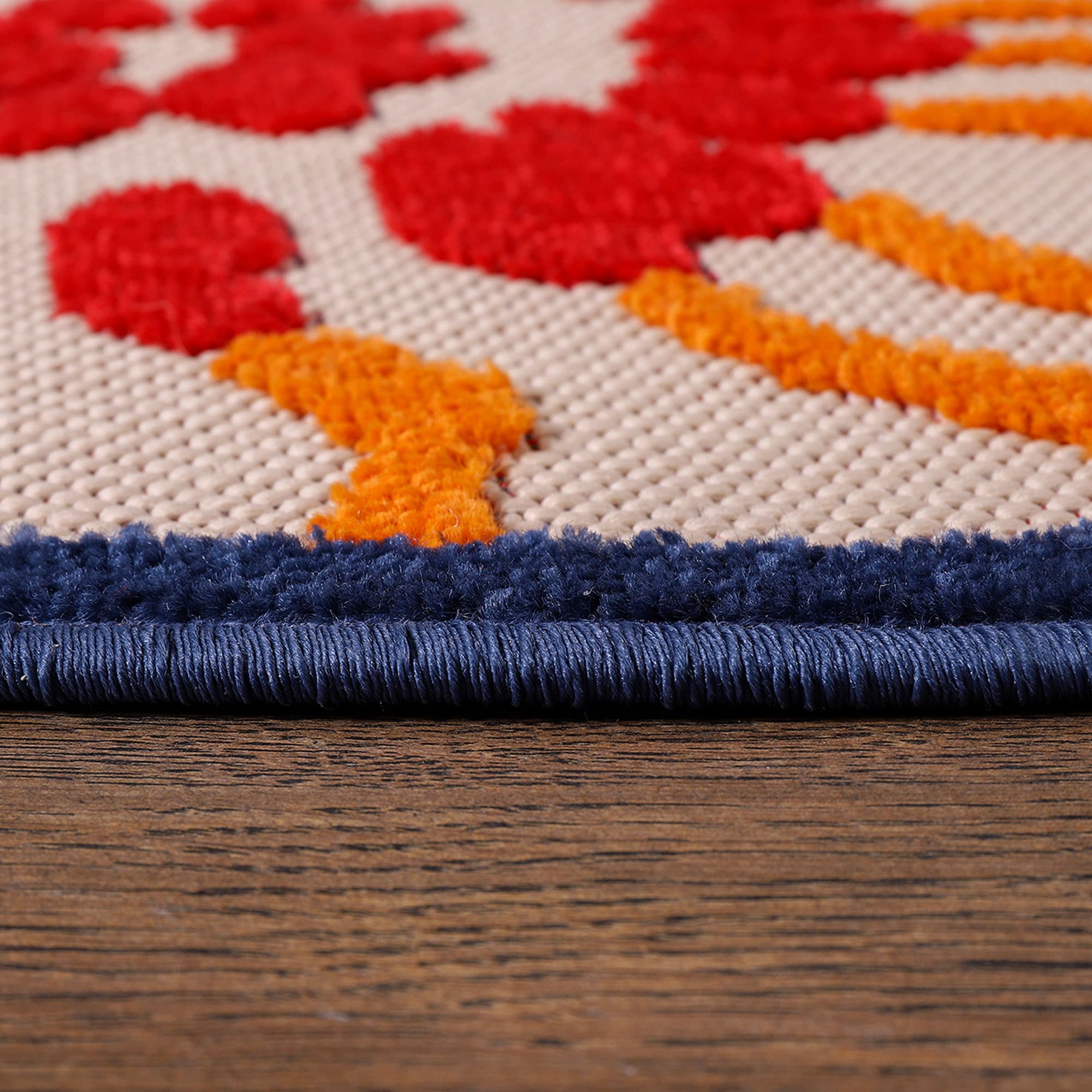 Sanat Teppich »Floral 2 Outdoor«, rund, 6 mm Höhe, In- und Outdoor geeignet, florales Design, Balkon, Terasse