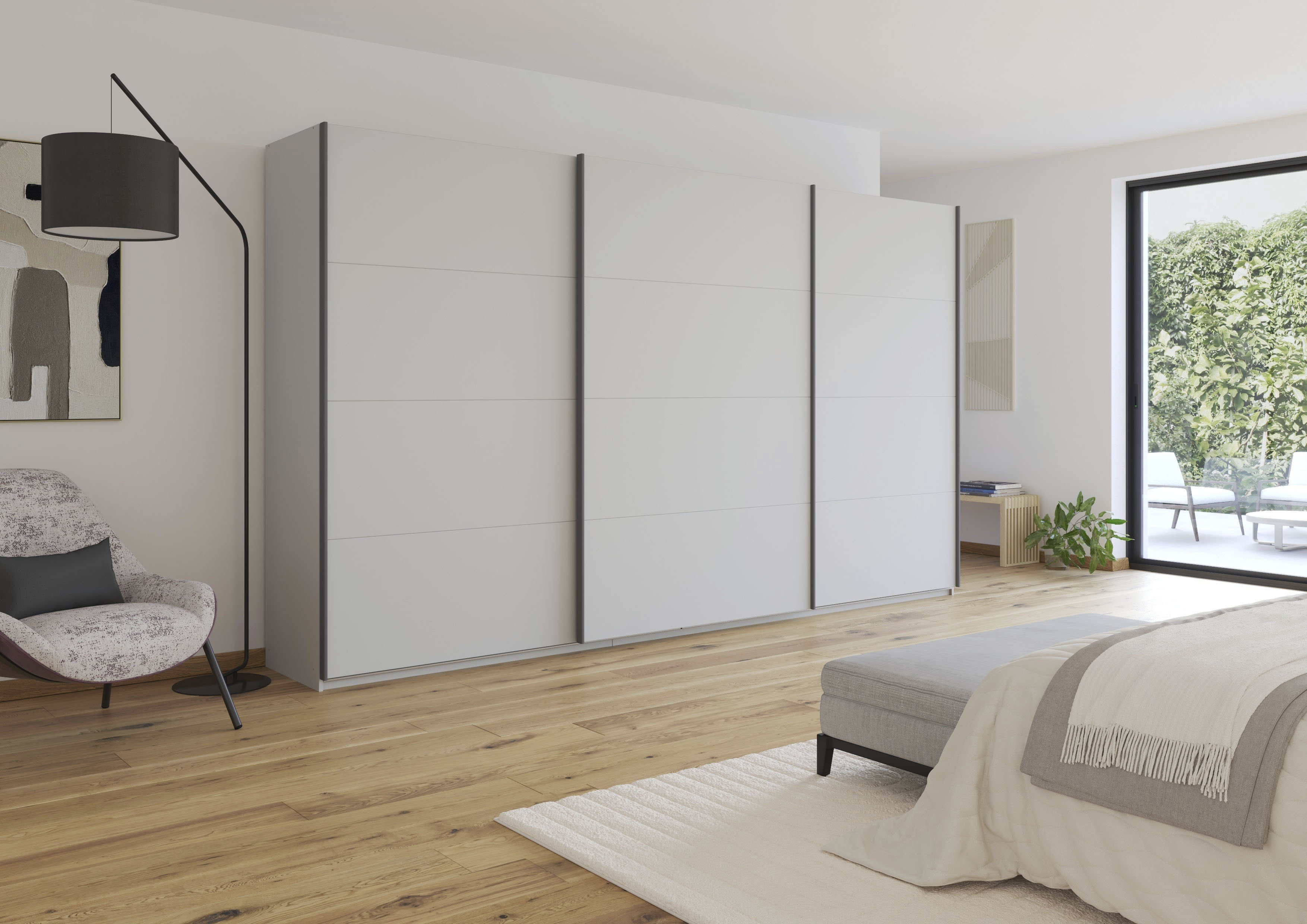 Thumbnail - rauch Schwebetürenschrank "Kleiderschrank Schrank Garderobe AGORDO mit Dekor- oder Hochglanzfront" in zwei Griff-Farben,...