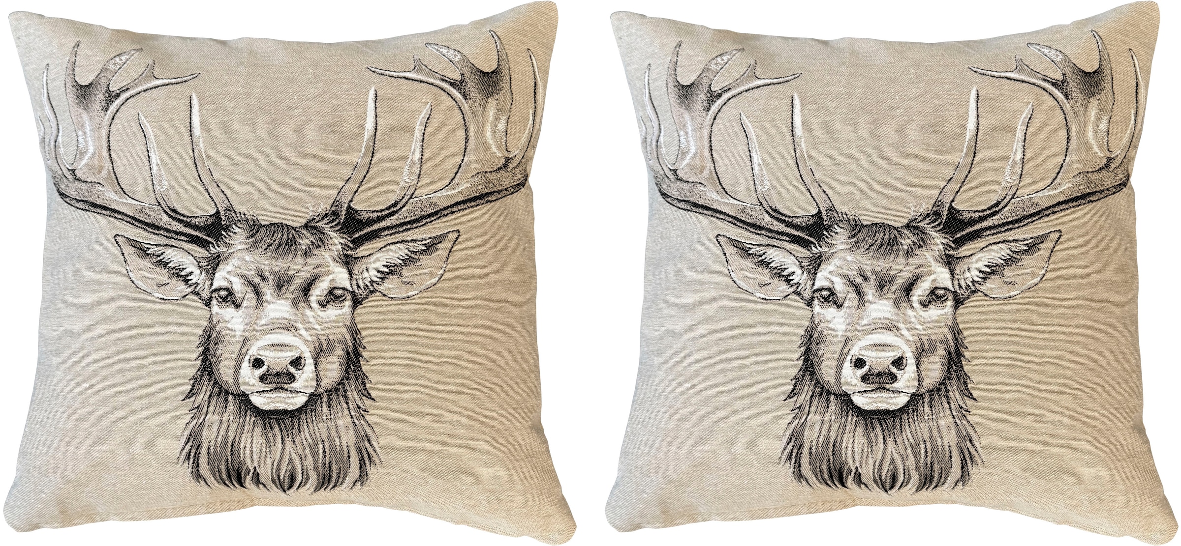 HOME WOHNIDEEN Kissenhülle "CIERVO" ohne Füllung, Gobelin, SET günstig online kaufen