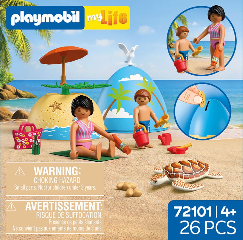 Playmobil® Konstruktions-Spielset »Spiel-Ei: Strandurlaub (72101), My Life«