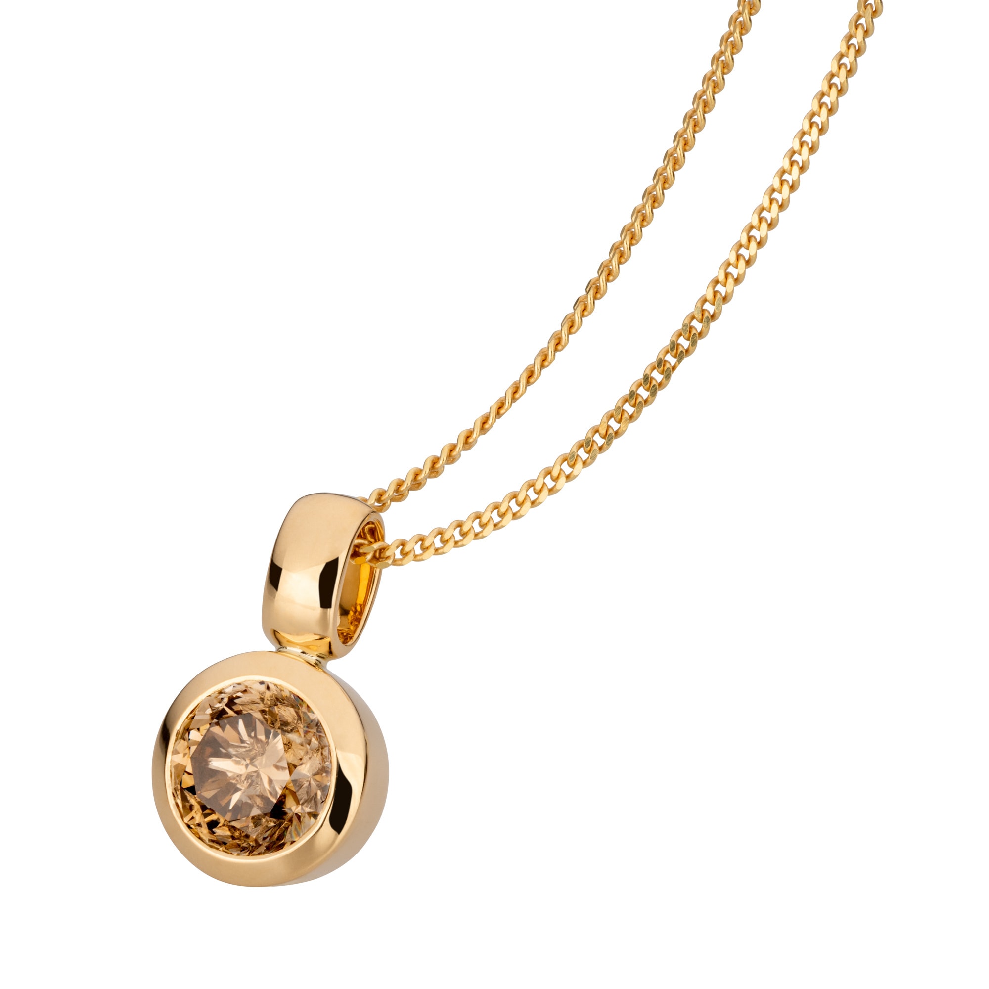 Orolino Kette mit Anhänger »750/- Gelbgold 1 Brillant braun 2,0 ct.«