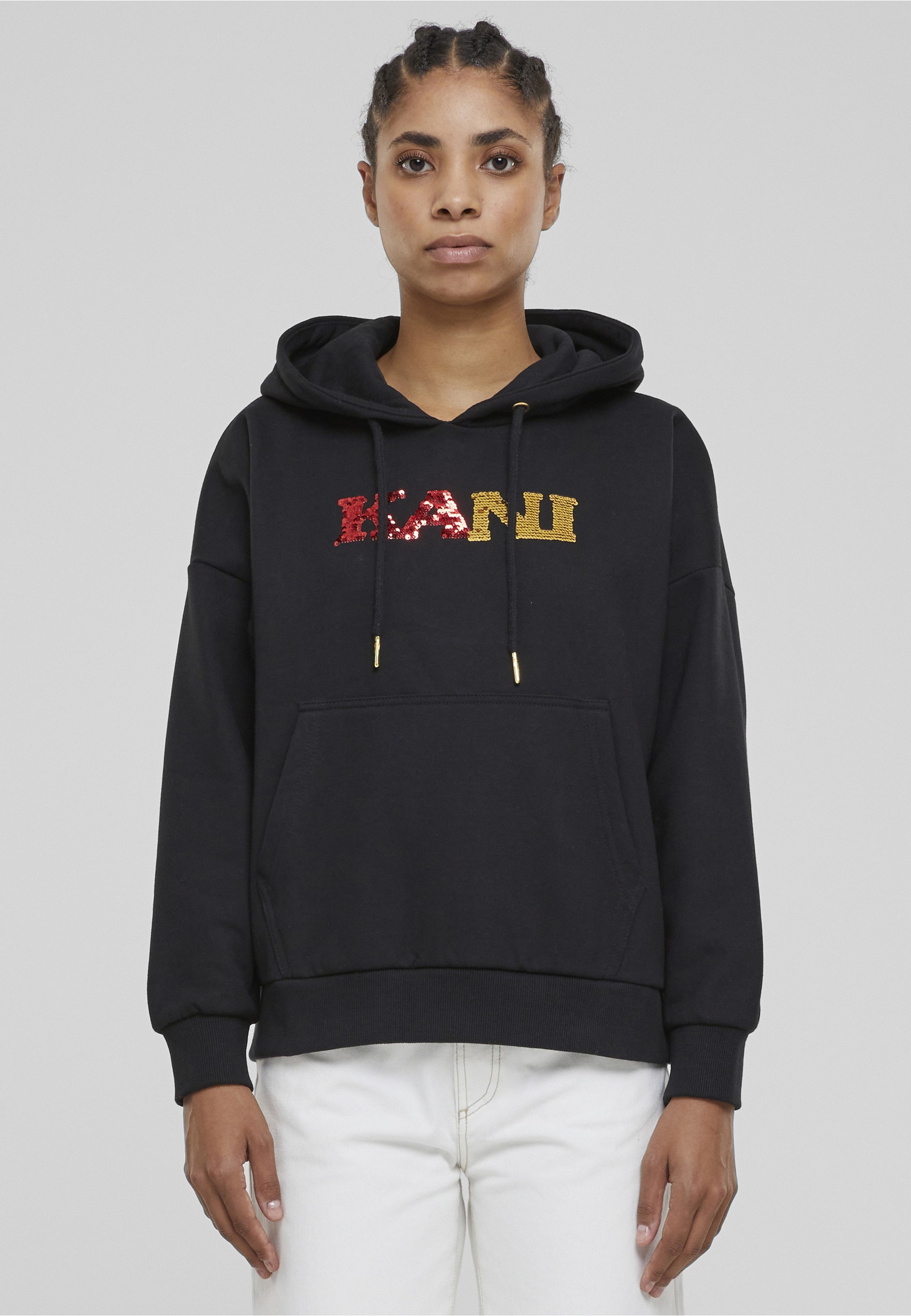 Karl Kani Hoodie »Karl Kani Damen KW213-059-1 Retro Sequins OS Hoodie black«, 1 Stk.
