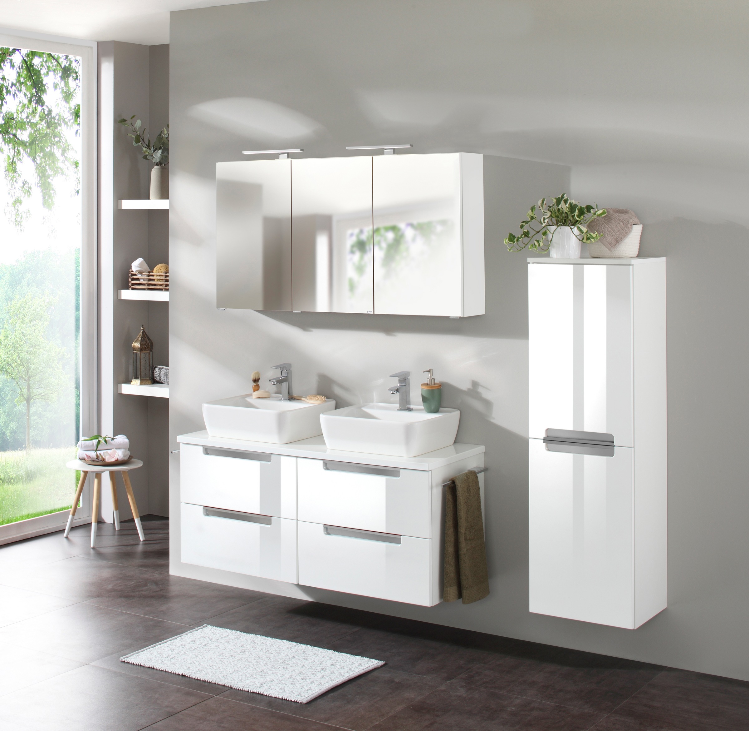 welltime Badmöbel-Set "Malibu" Set, 2 Stk. tlg. Breite 120 cm, mit Soft-Clo günstig online kaufen