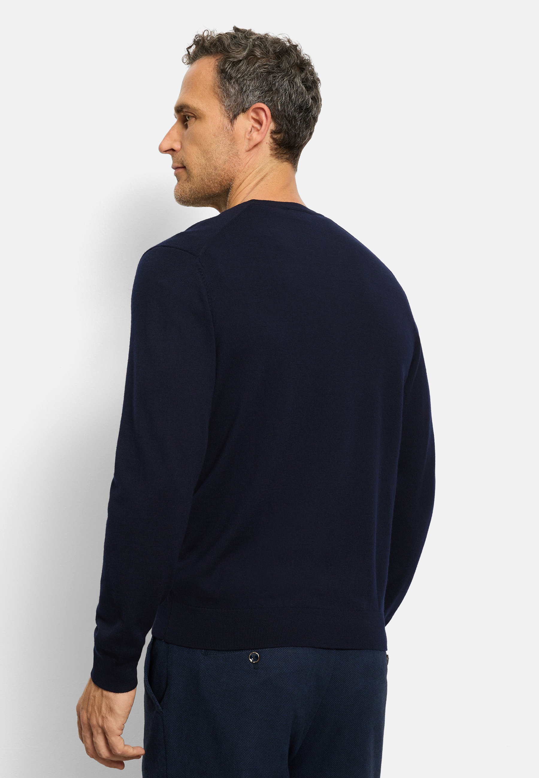 OLYMP Casual Knit Sweater Men Navy M 5