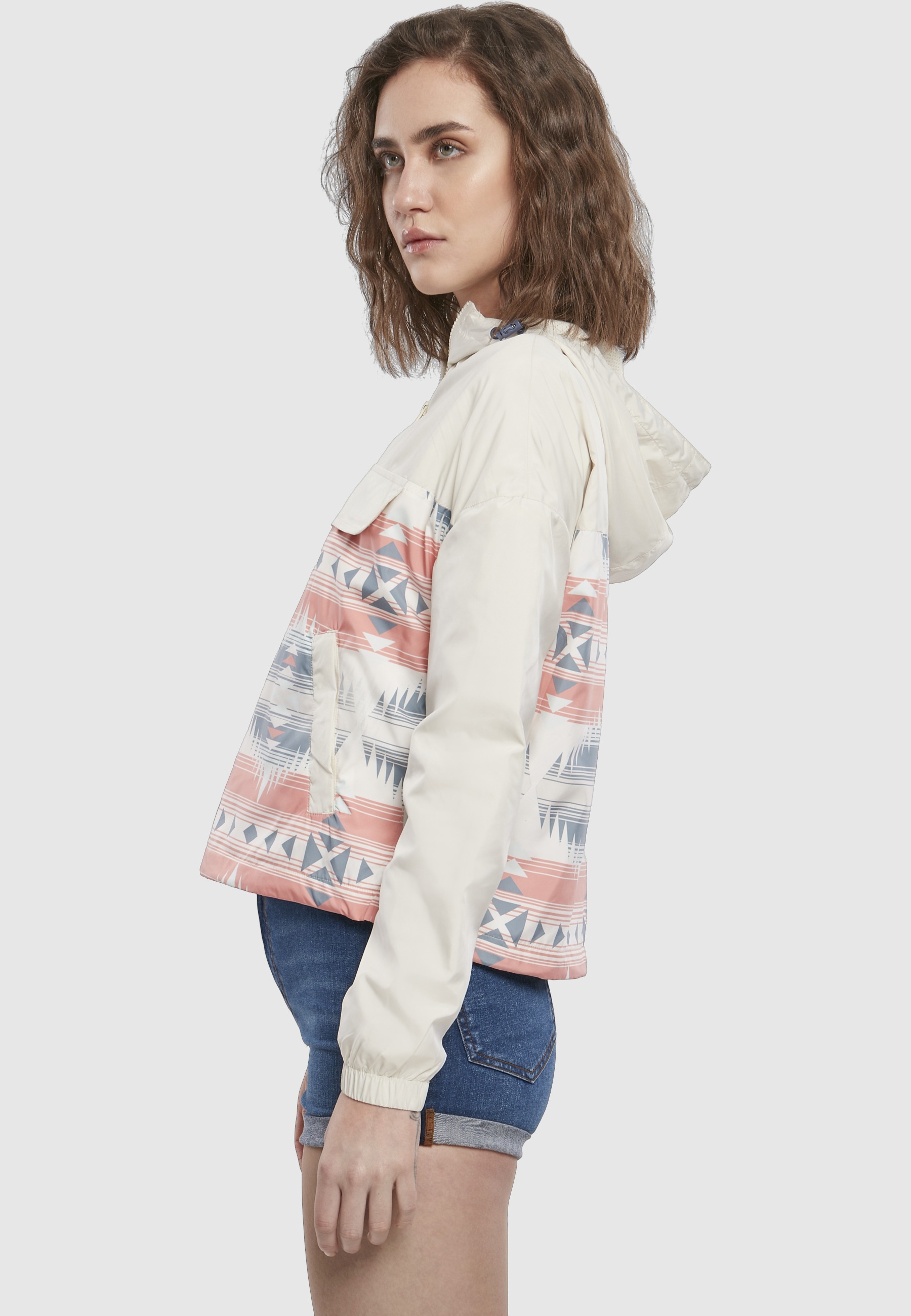 URBAN CLASSICS Langmantel »Urban Classics Damen Ladies Extended Shoulder Pull Over Jacket«