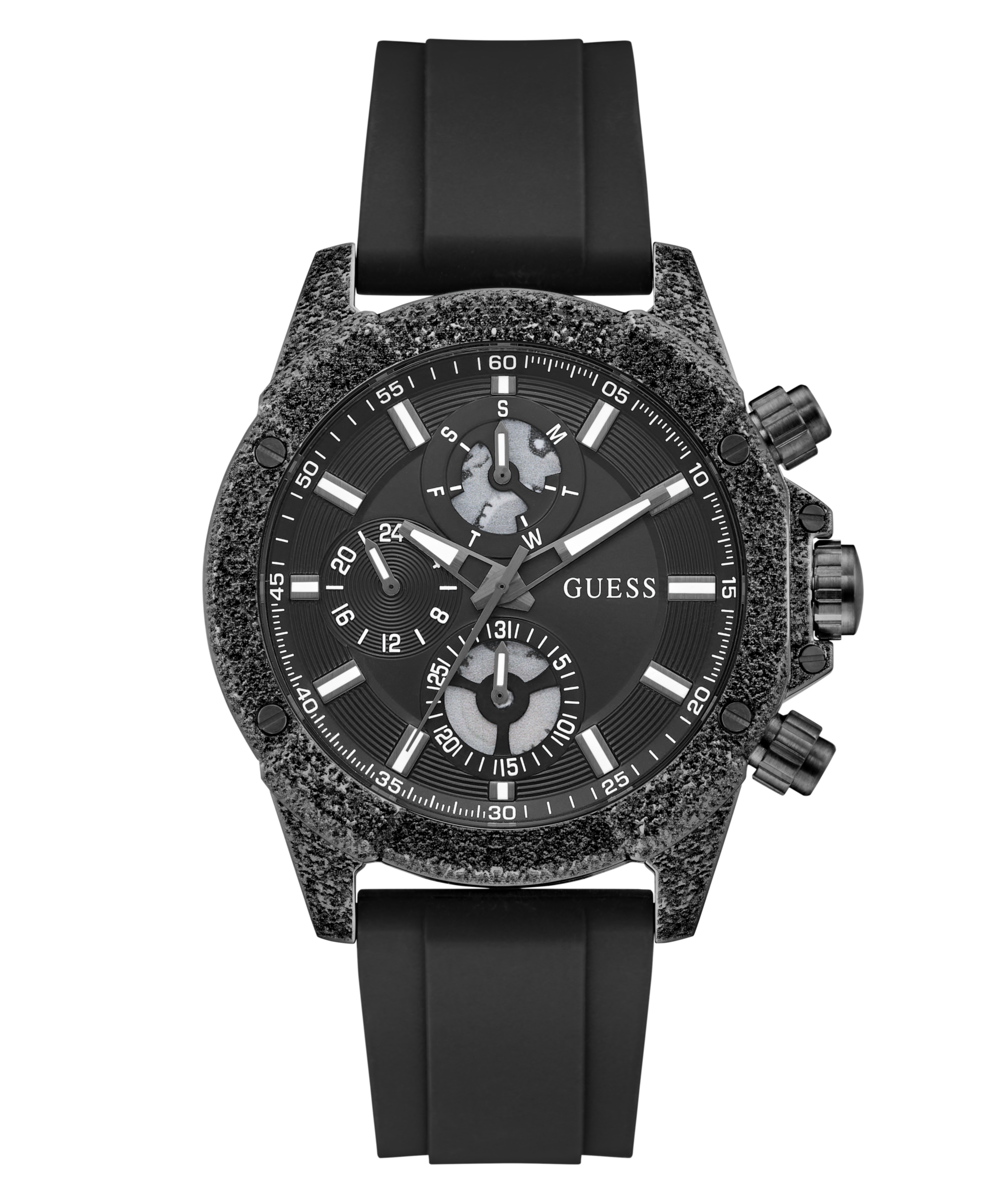Guess Multifunktionsuhr »TRISTAN« Quarzuhr, Armbanduhr, Herrenuhr, Silikonarmband, analog, Tag