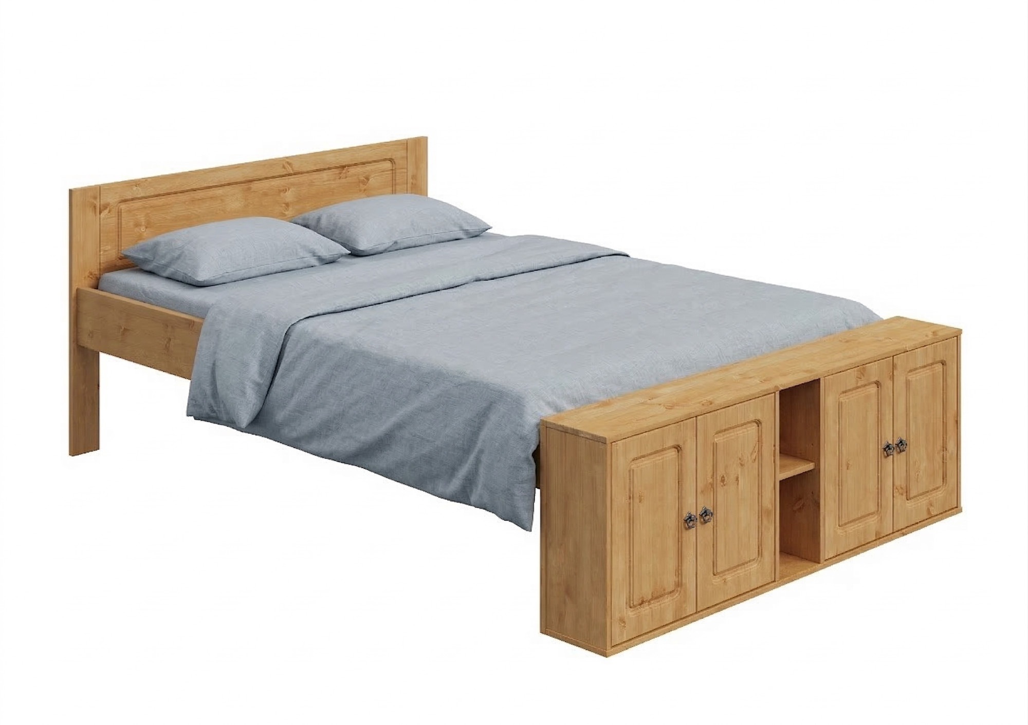 OTTO home Massivholzbett »Paula, Bett, Stauraumbett, Holzbett, Bettgestell« (B/T/H: 148,8/224,4/82 cm,  aus massiver Kiefer, extra viel Stauraum im Fußteil, FSC®-zertifiziert