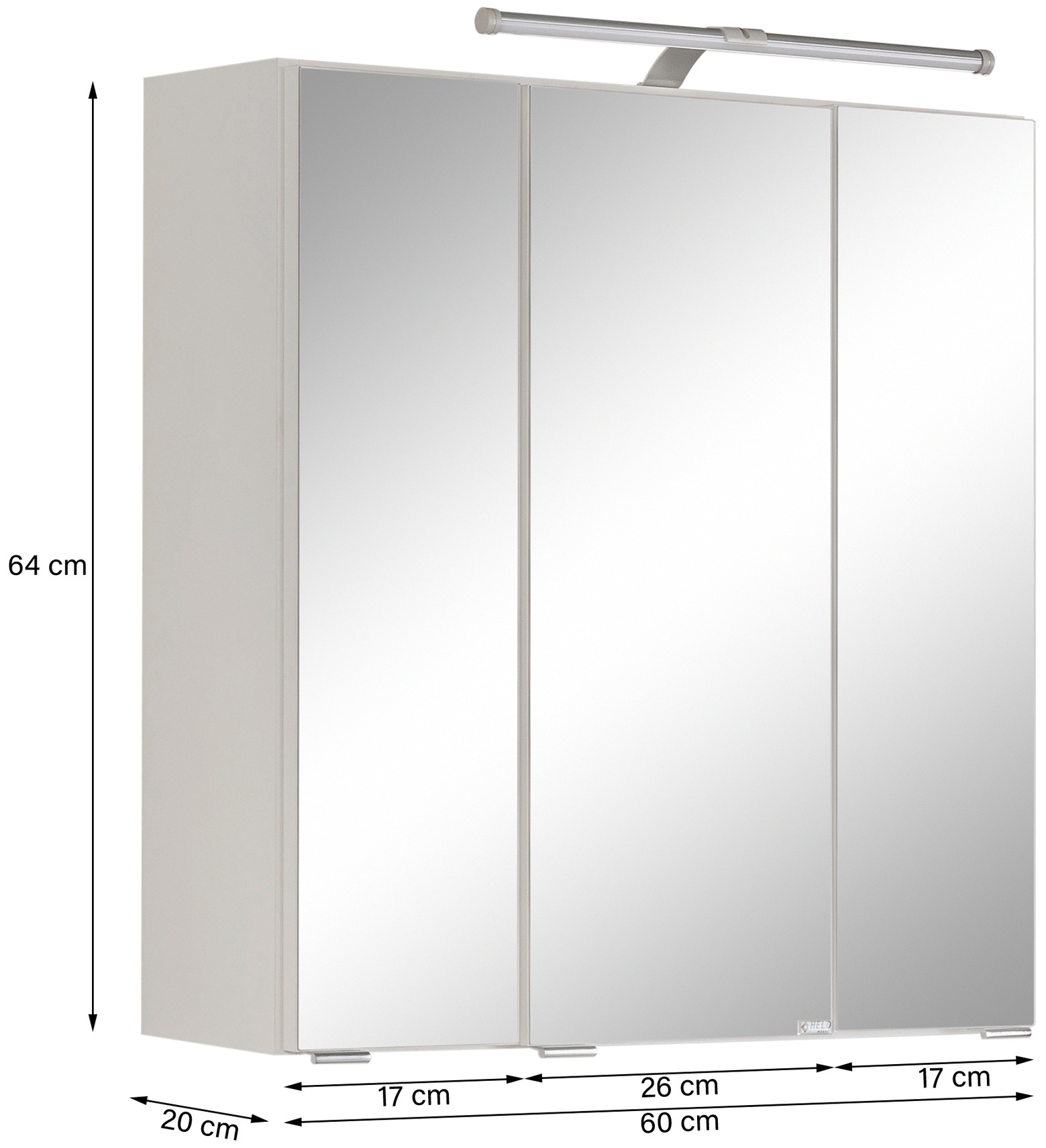 welltime Badmöbel-Set »Avignon«, (3 St.), mit 3D-Spiegelschrank mit LED-Aufsatzleuchte