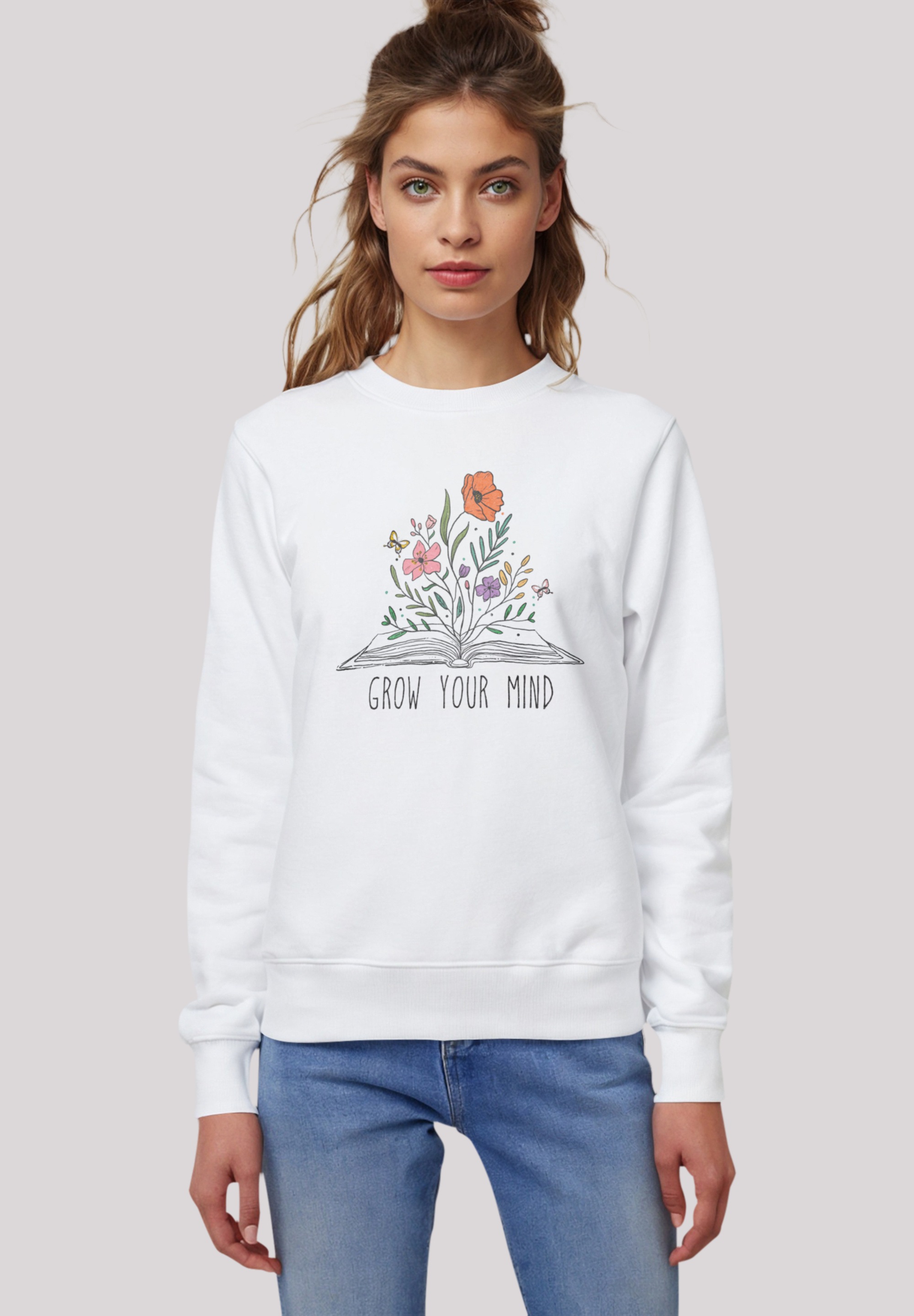 F4NT4STIC Sweatshirt "Flower grow your mind book", Premium Qualität günstig online kaufen