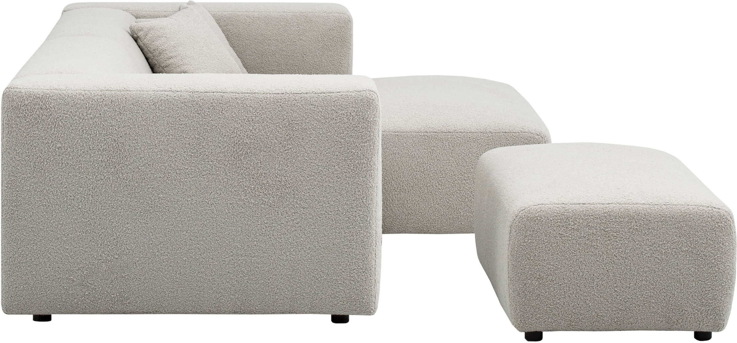 andas Polsterecke »BAKELS, Ecksofa-Set mit Hocker, L-Form mit Schlaffunktion«, Ecksofa-Set (incl. Hocker) im trendigen Megacord
