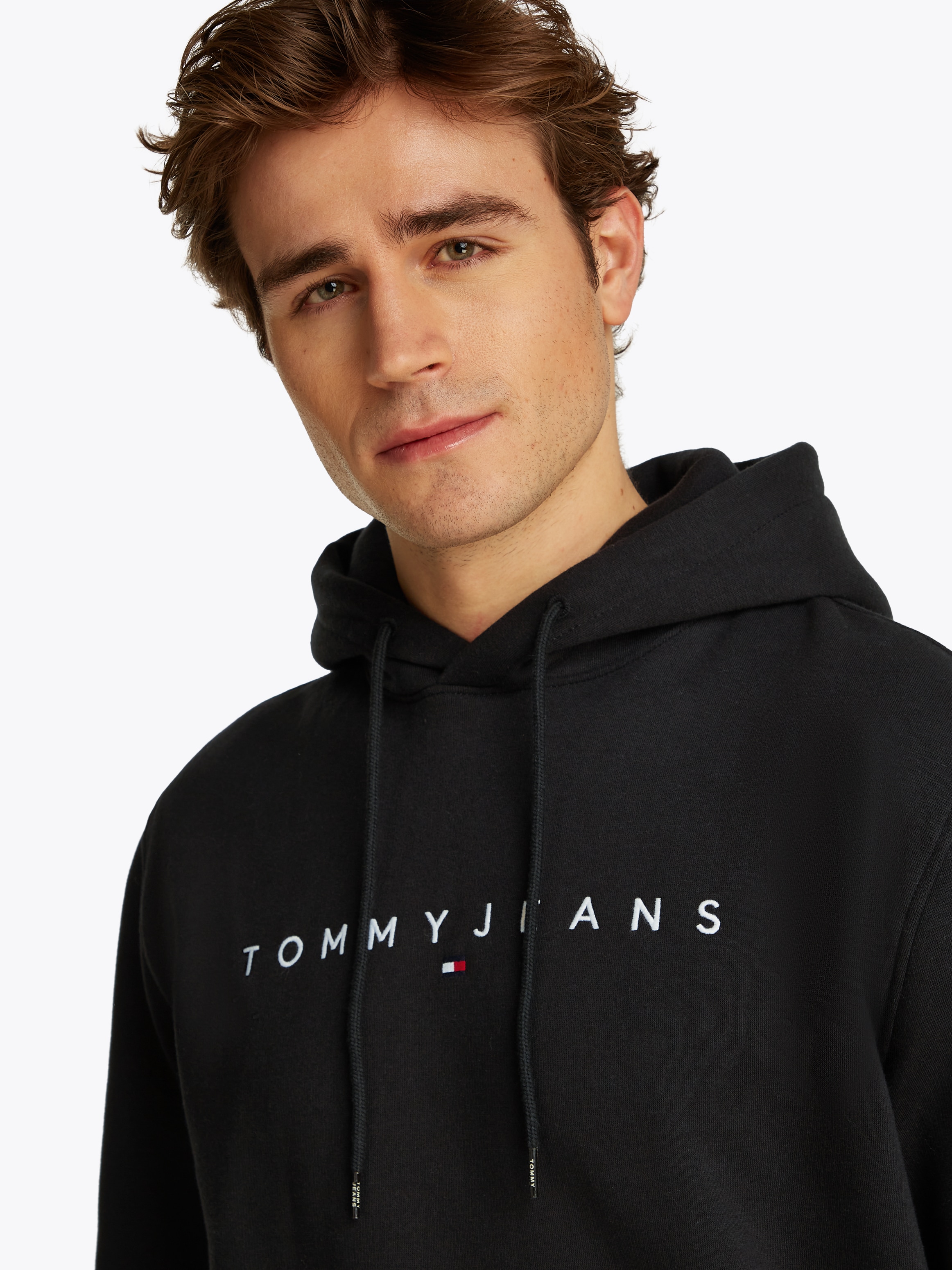 Tommy Jeans Hoodie "TJM REG LINEAR LOGO HOODIE EXT", mit Logo-Stickerei günstig online kaufen