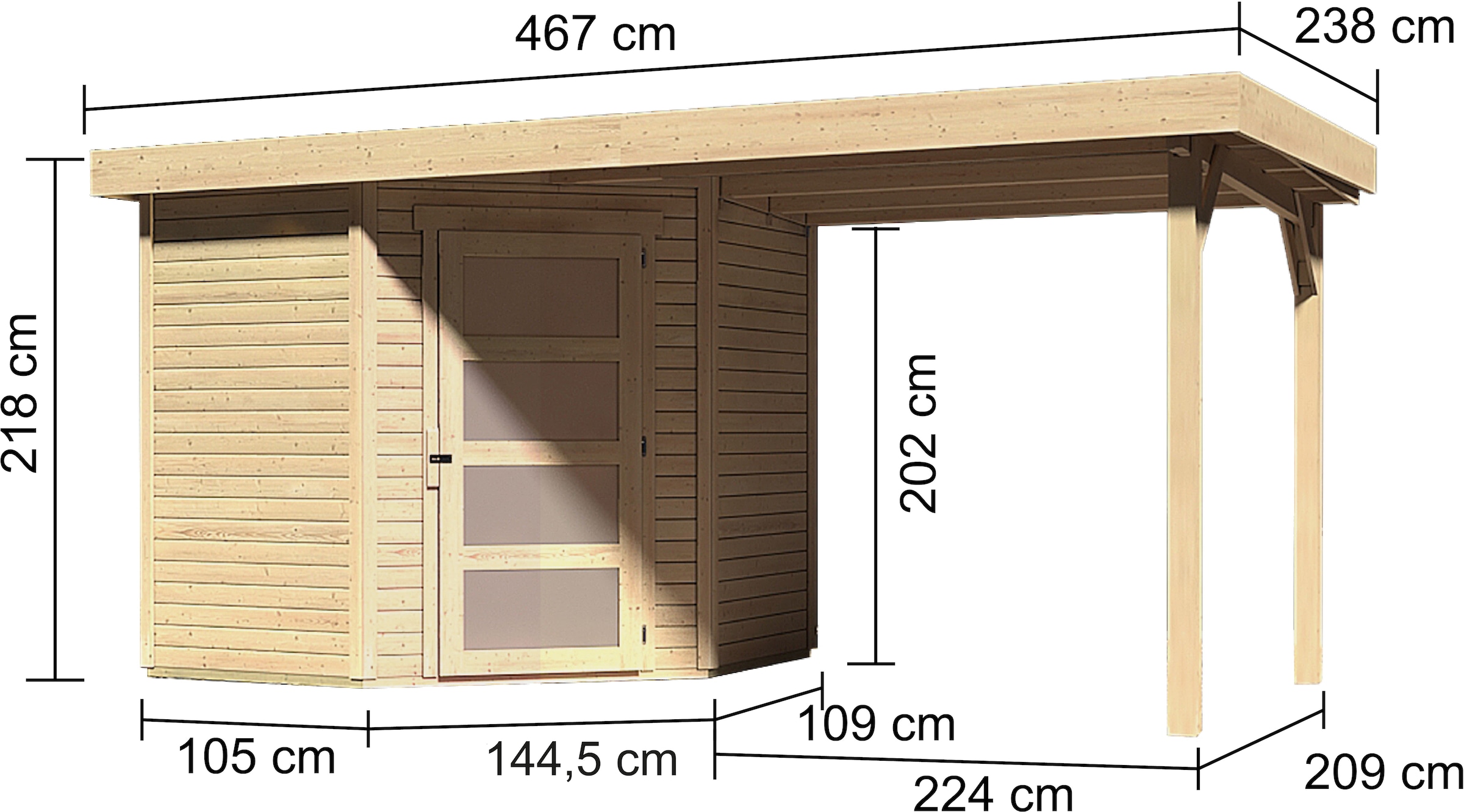 Karibu Gartenhaus »Schwandorf 3«, aus hochwertiger nordischer Fichte