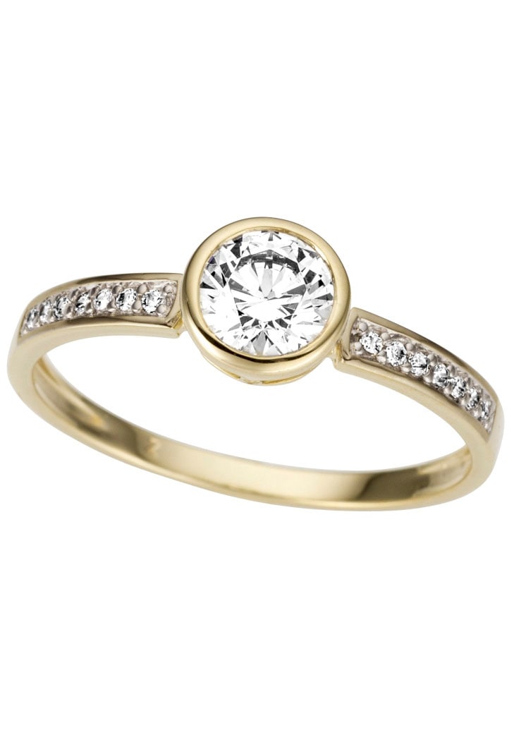 Solitärring »Schmuck Geschenk Gold 333 Damenring Verlobungsring Goldring Solitär«, mit...