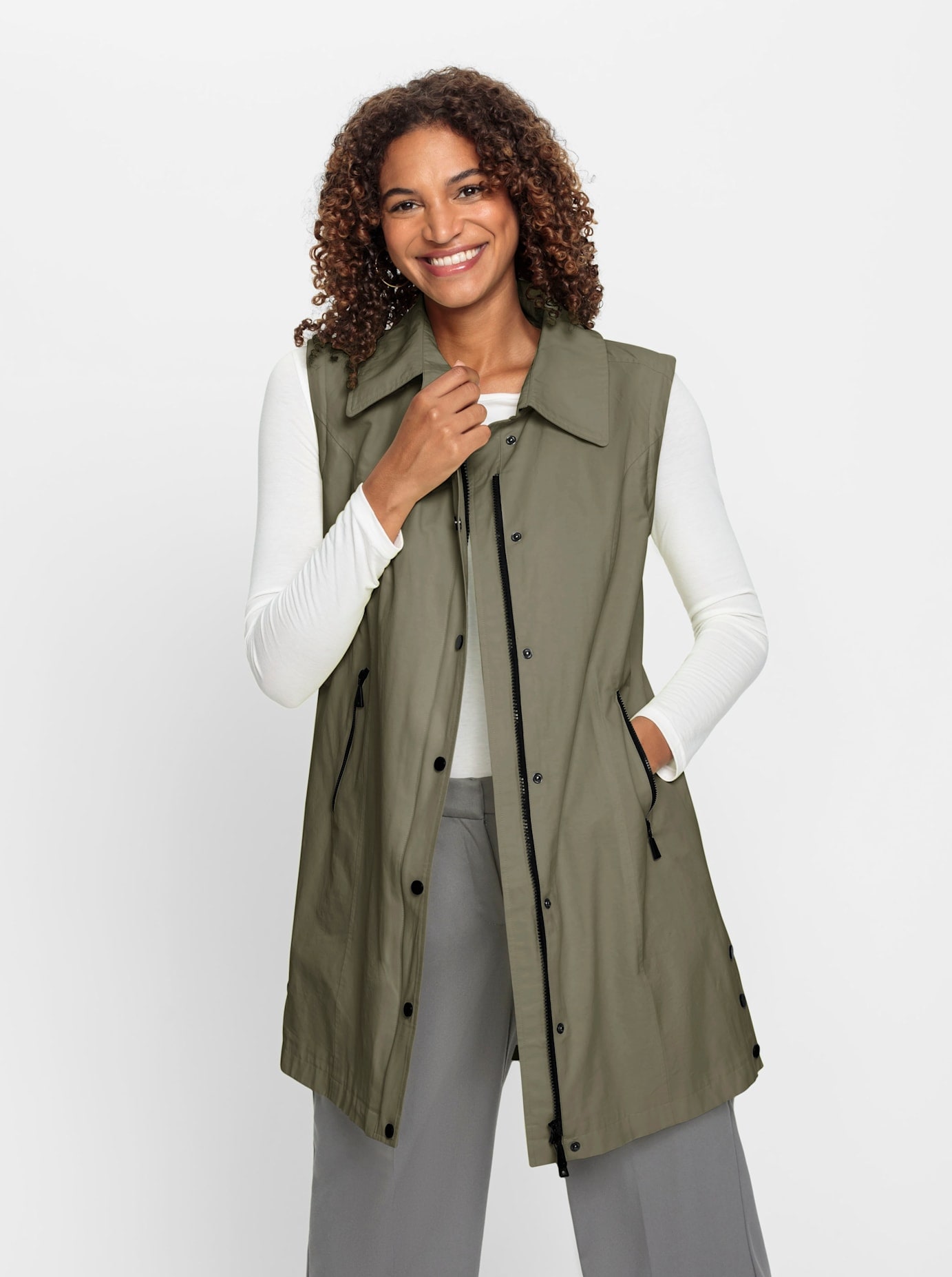 Casual Looks Langjacke, mit Kapuze