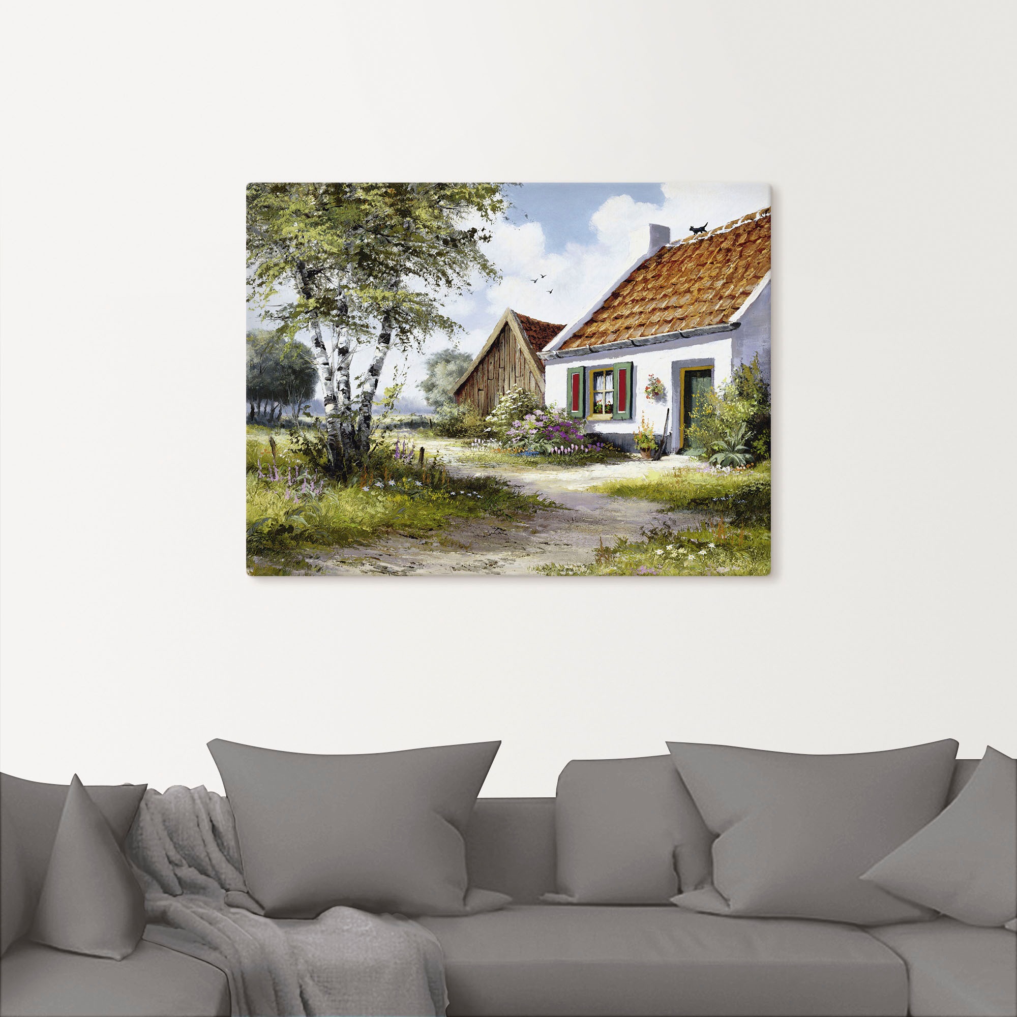 Artland Wandbild "Katze auf dem Dach", Garten, (1 St.), als Leinwandbild, P günstig online kaufen