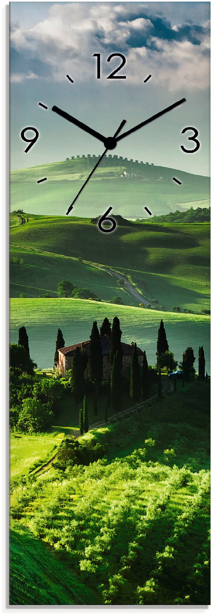 Artland Wanduhr »Sonnenaufgang über einer Olivenfarm«, wahlweise mit Quarz-  oder Funkuhrwerk, lautlos ohne Tickgeräusche | BAUR