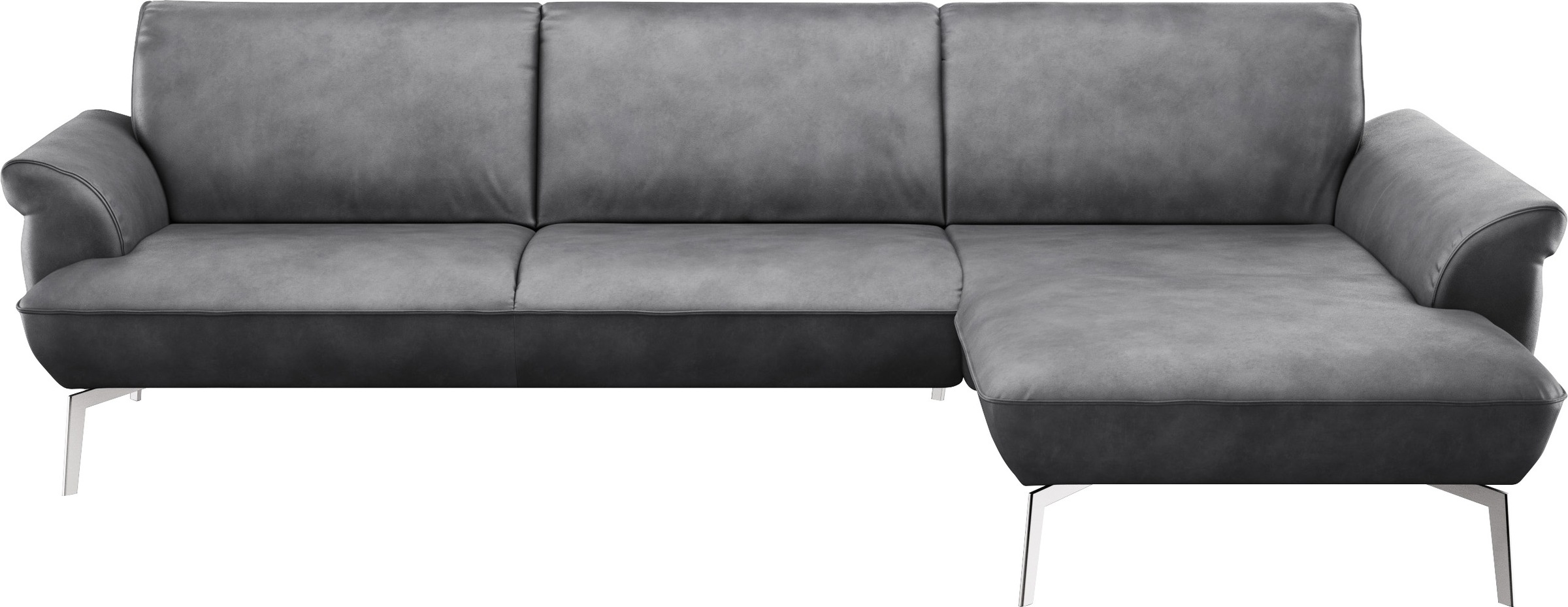 himolla Ecksofa »himolla 9900«, (mit Hocker), Recamiere rechts o. links, Füße Aluminium, mit Hocker