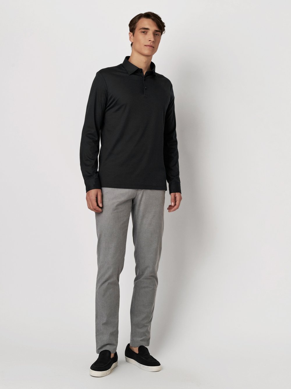 DESOTO Langarm-Poloshirt »Essential Polo Kent 1/1«, Mit Rundhalsausschnitt