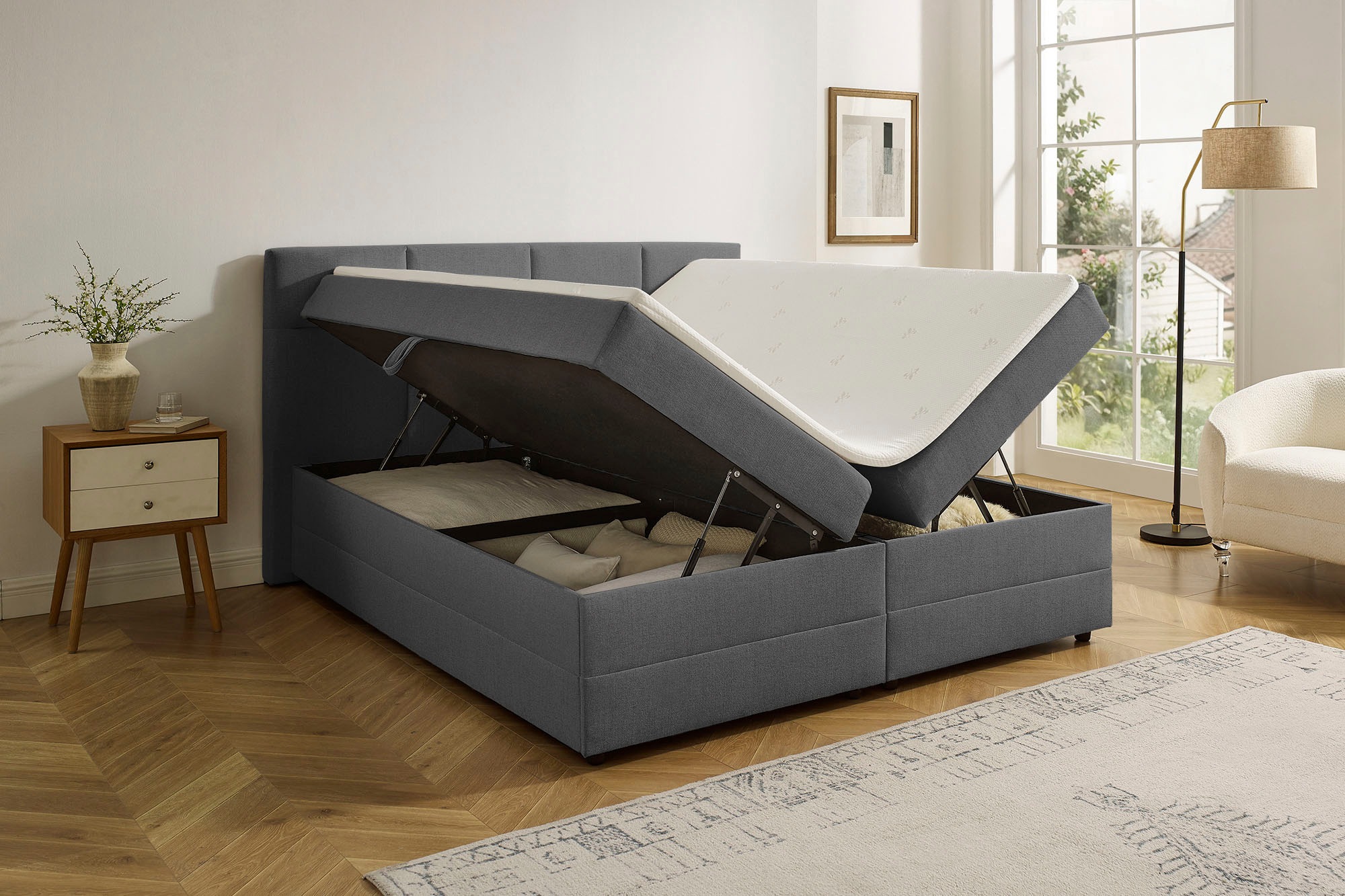 Thumbnail - INOSIGN Boxbett "Fillmore inkl. Bettkasten, Liegefläche 180x200 cm, in Boxspring-Optik", inkl. Topper, erhältlich in ver...