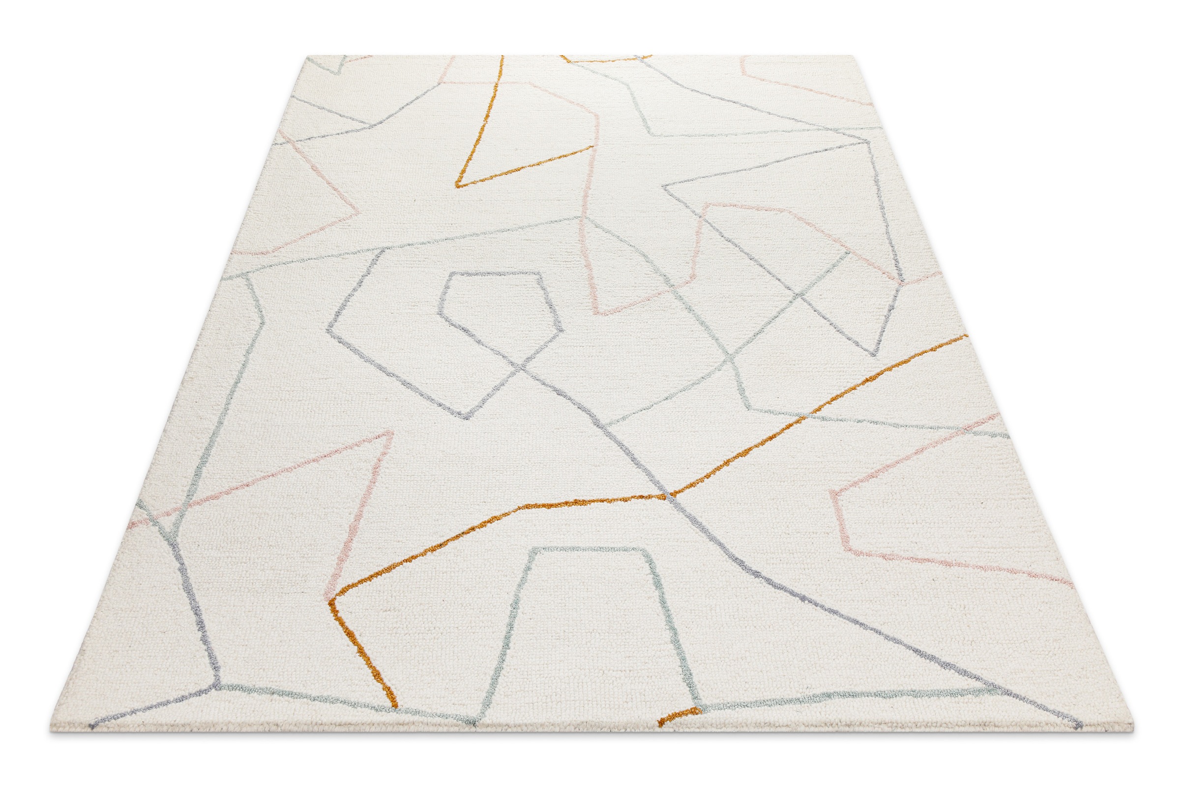 Thumbnail - Wecon home Teppich "Nox" rechteckig 6 mm Höhe Wollteppich, abstrakt, hochwertig, handgetuftet, robust, modern