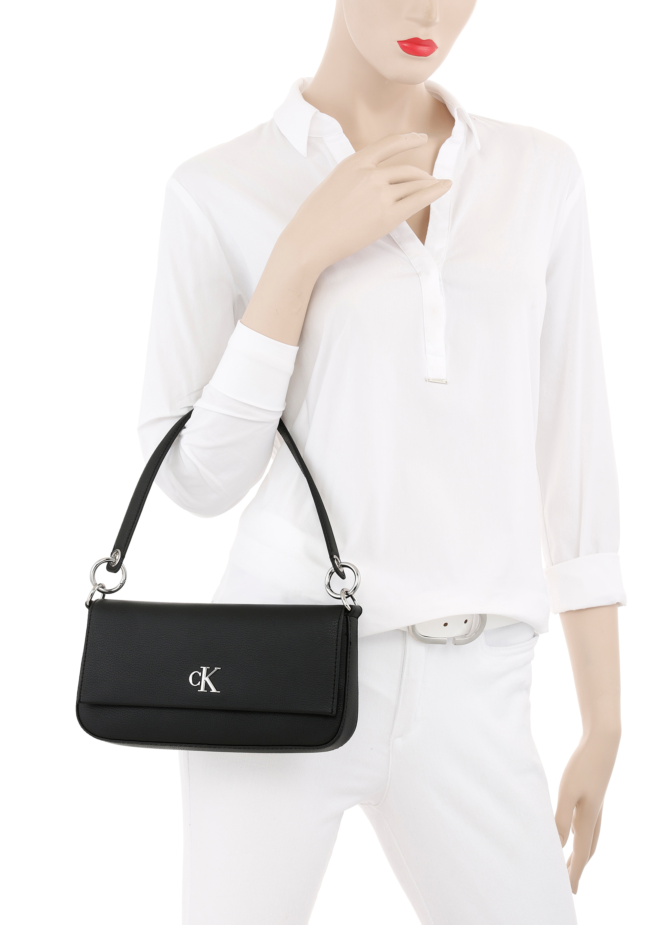 Calvin Klein Jeans Henkeltasche »MINIMAL MONOGRAM SHOULDERPOUCH25«, Handtasche, Umhängetasche, Abendtasche Damen