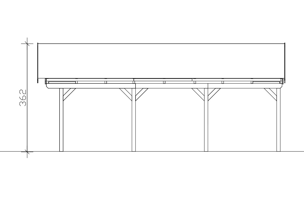 Skanholz Doppelcarport »Fichtelberg«, Leimholz-Nordisches Fichtenholz, weiß, mit Dachlattung