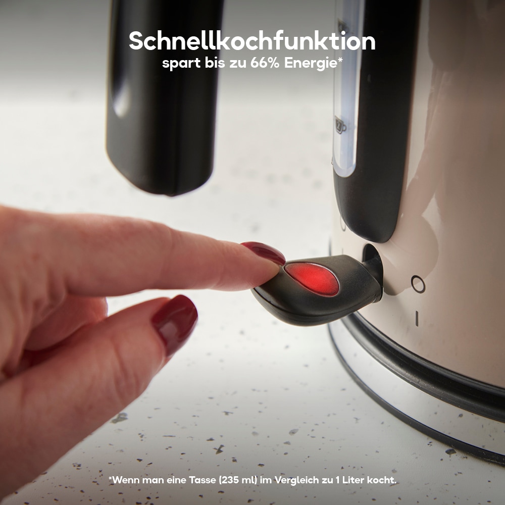 RUSSELL HOBBS Wasserkocher »Colours Plus+ Mocha 28511-70« 1,7 l 2400 W Edelstahl, Schnellkochfunktion, Perfect-pour-Ausgustülle, Kalkfilter