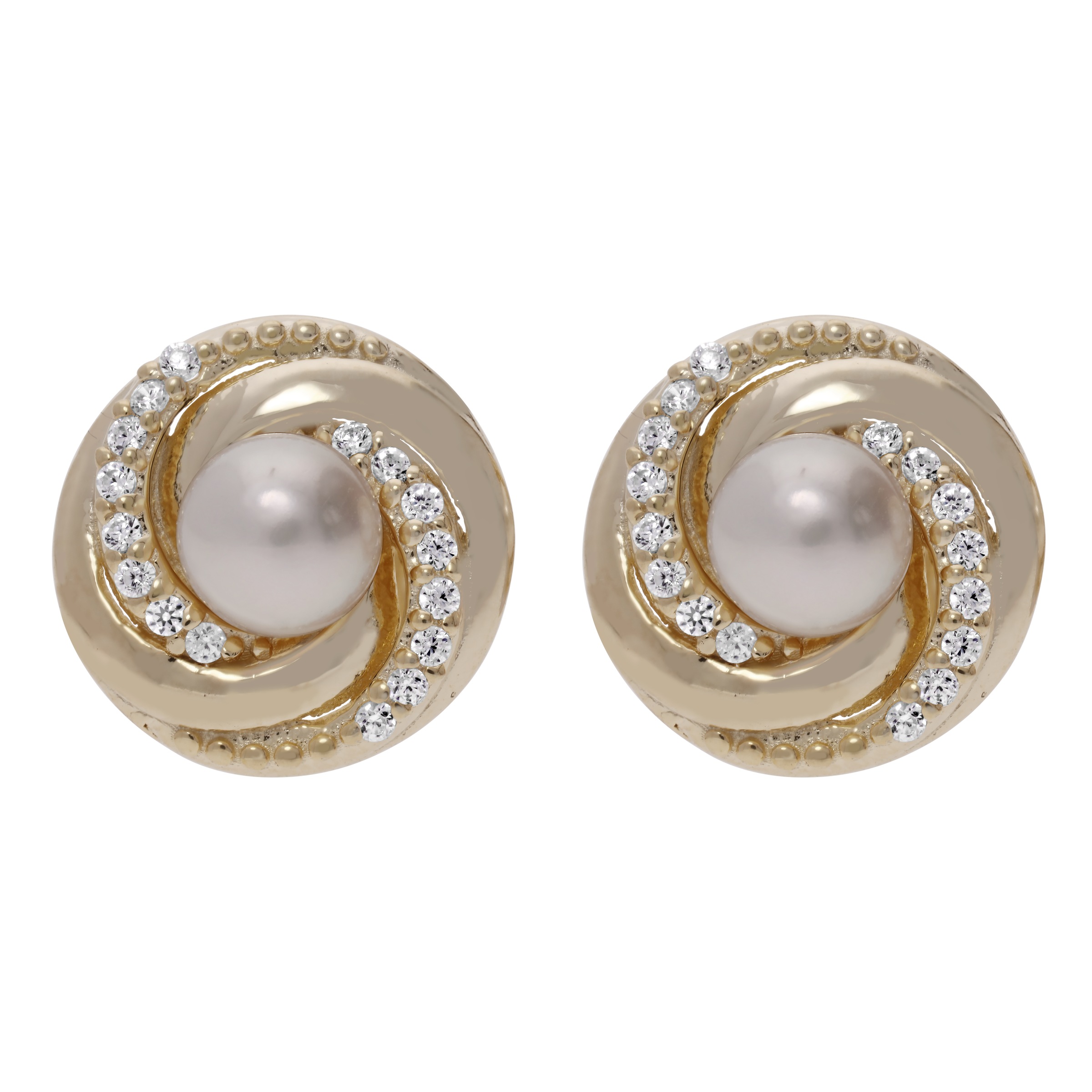 Firetti Paar Ohrstecker »Schmuck Geschenk Silber 925 Ohrschmuck Ohrringe Kreis rund« mit Zirkonia (synth.) - mit Süßwasserzuchtperle