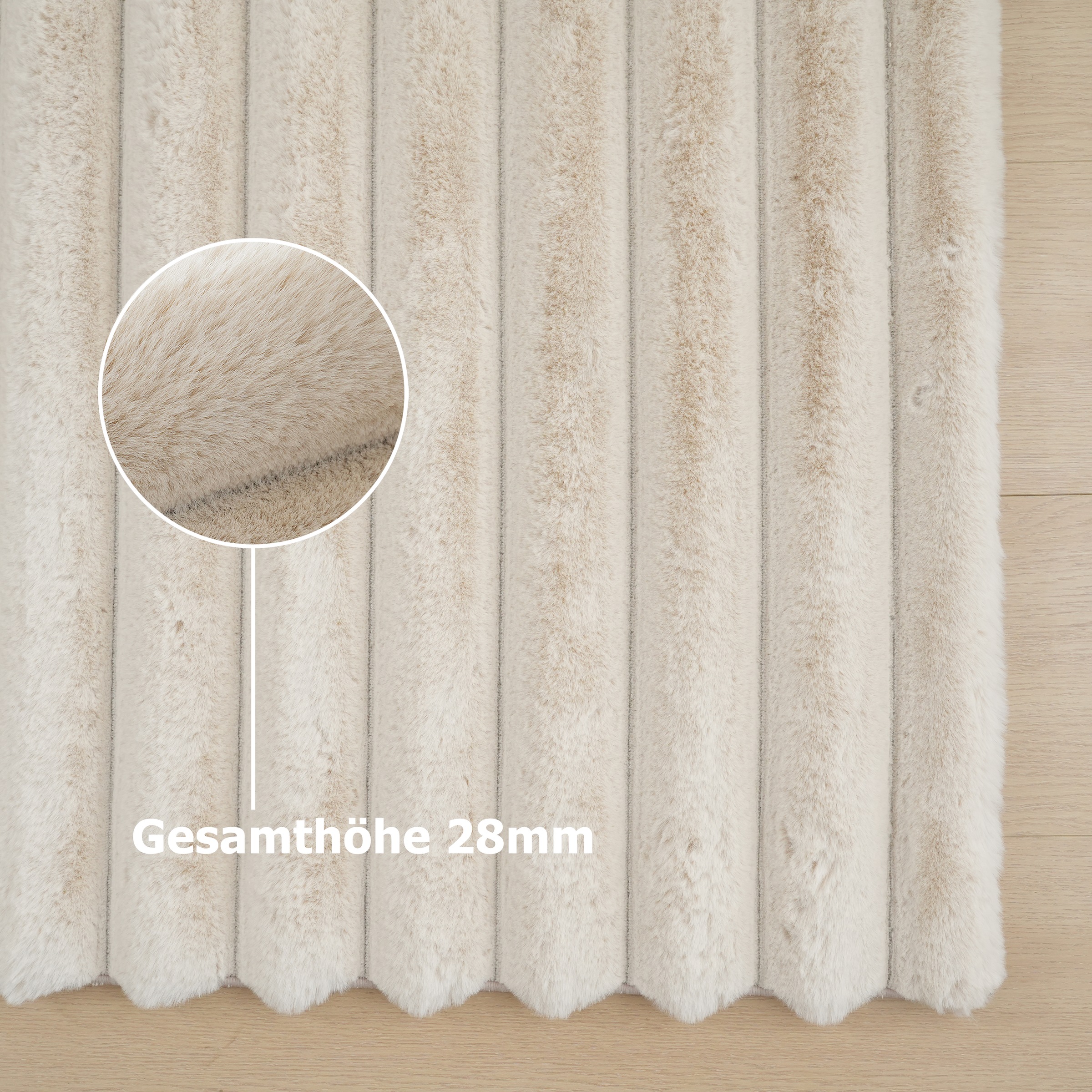 my home Teppich »Melanie, Kunstfellteppich, besonders weich, Hoch-Tief-Effekt«, rechteckig, 28 mm Höhe, Kaninchenfell Optik, Wohnzimmer, Schlafzimmer, auch als Läufer