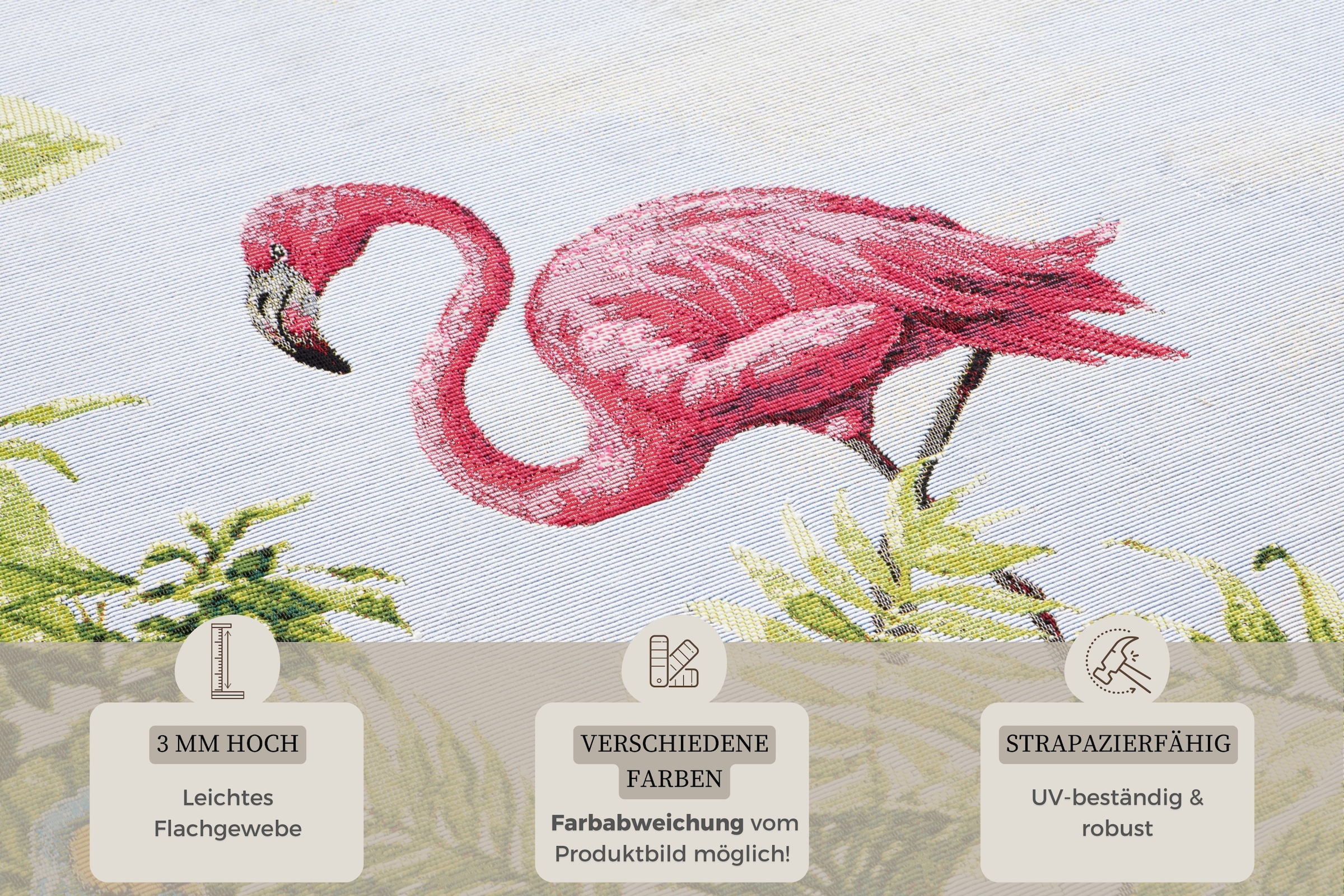 HANSE Home Outdoorteppich »Tropical Birds«, rechteckig, 3 mm Höhe, In-& Outdoor, Teppich, Wetterfest, Balkon, Garten, Wohnzimmer, Floral