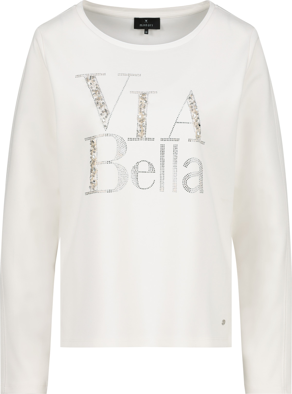 Monari Sweatshirt »Sweatshirt Sweat Schmuckschrift«, Regular fit mit Rundhalsausschnitt
