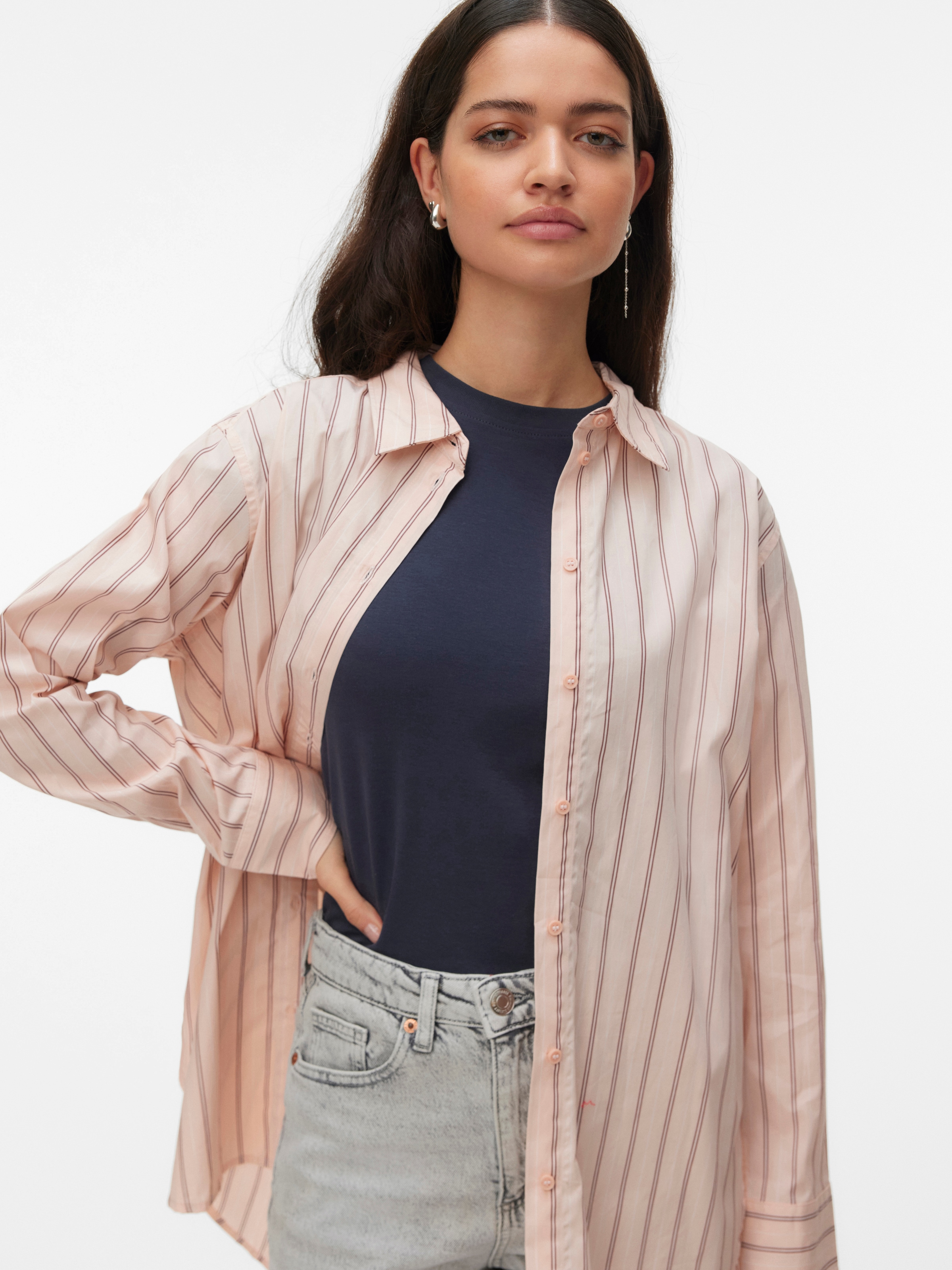 Vero Moda Hemdbluse "VMELINA LS SHIRT WVN NOOS" Baumwolle günstig online kaufen