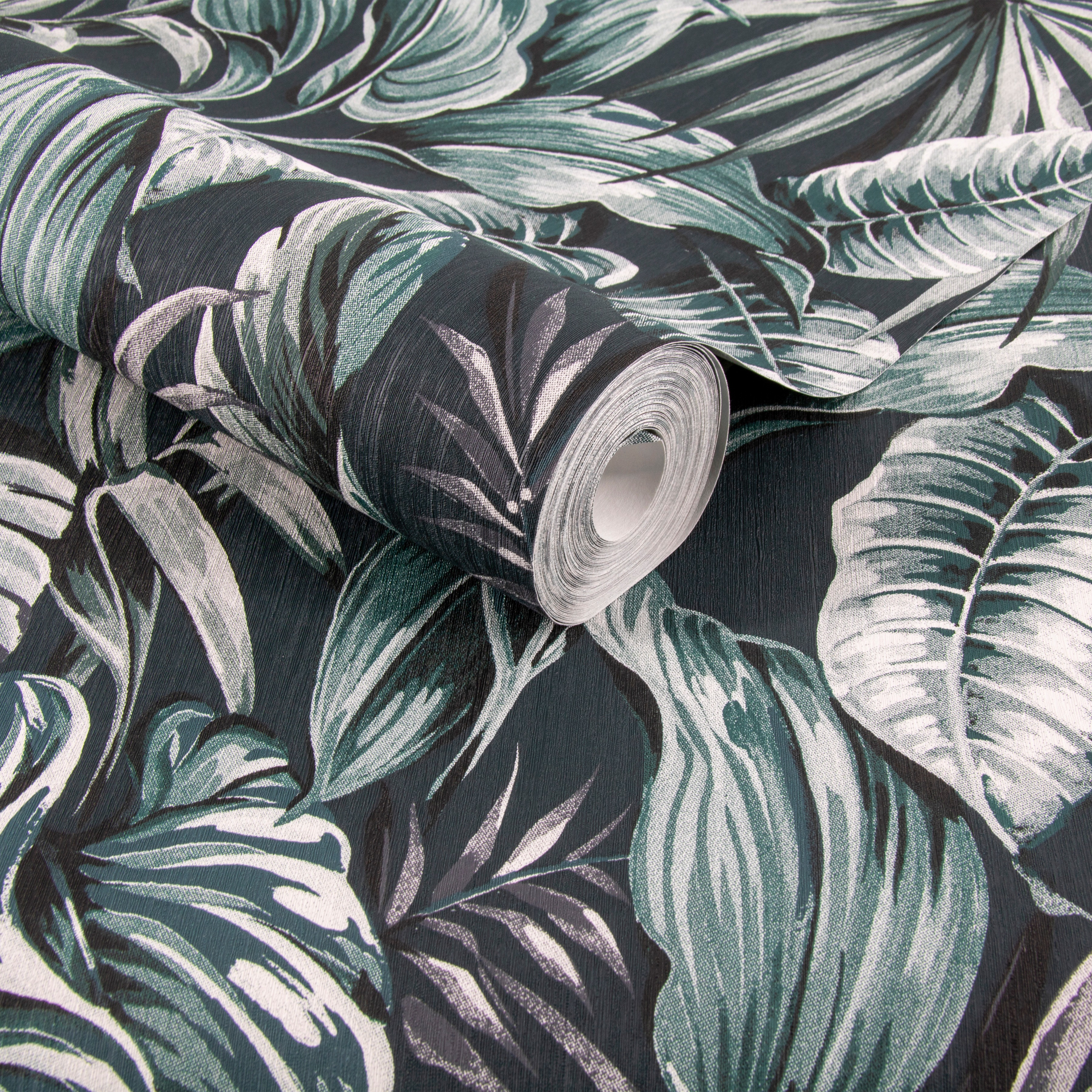 Thumbnail - WOW Vliestapete "Exotische Blätter" botanisch geprägt Grün - 1005x52 cm