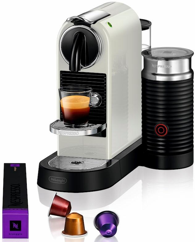 Nespresso Kapselmaschine »CITIZ EN 267.WAE von DeLonghi, White«, inkl. Aeroccino Milchaufschäumer, Willkommenspaket mit 7 Kapseln