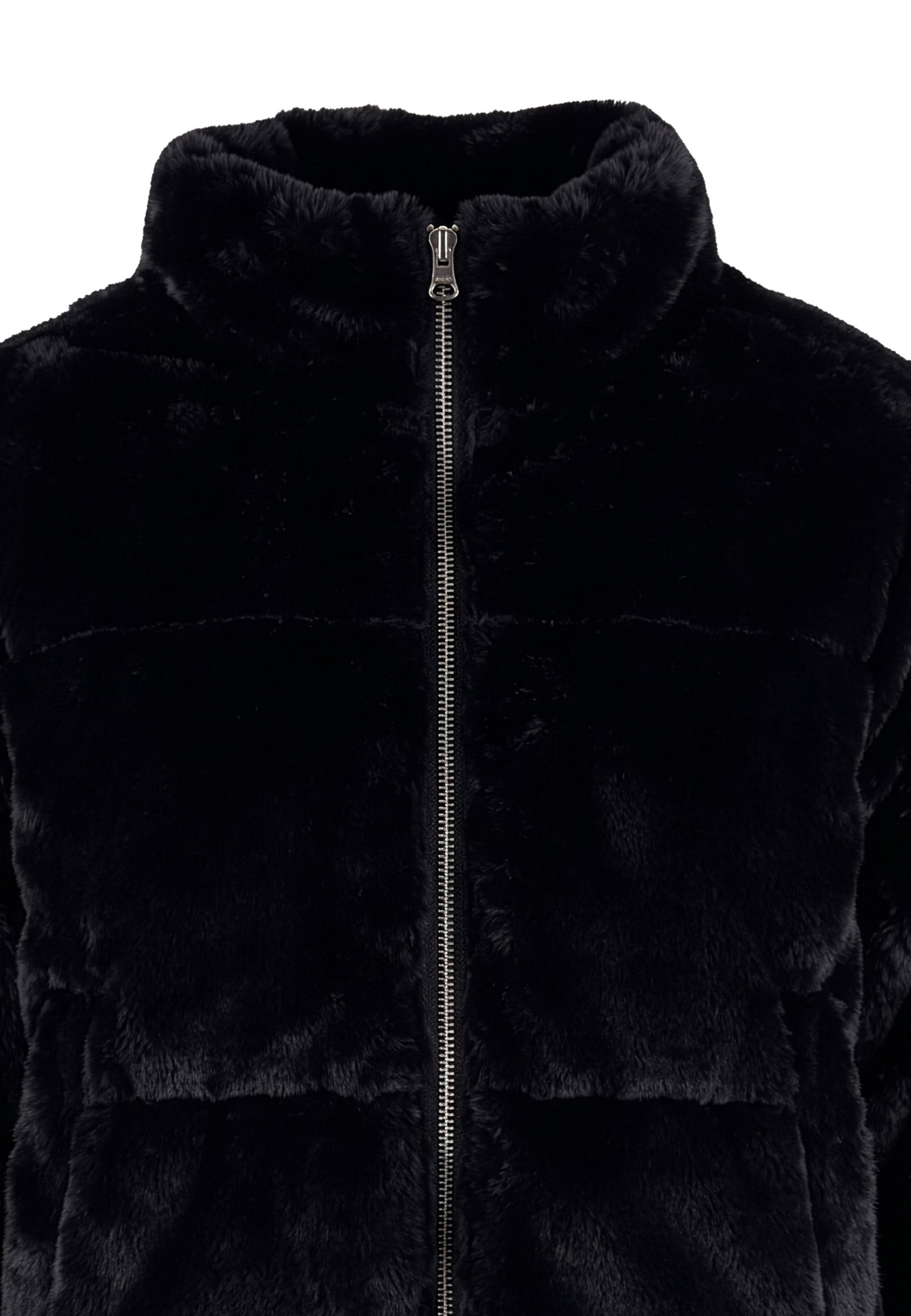 URBAN CLASSICS Winterjacke »Urban Classics Ladies Short Faux Fur Puffer Jacket« 1 Stk. tlg. ohne Kapuze
