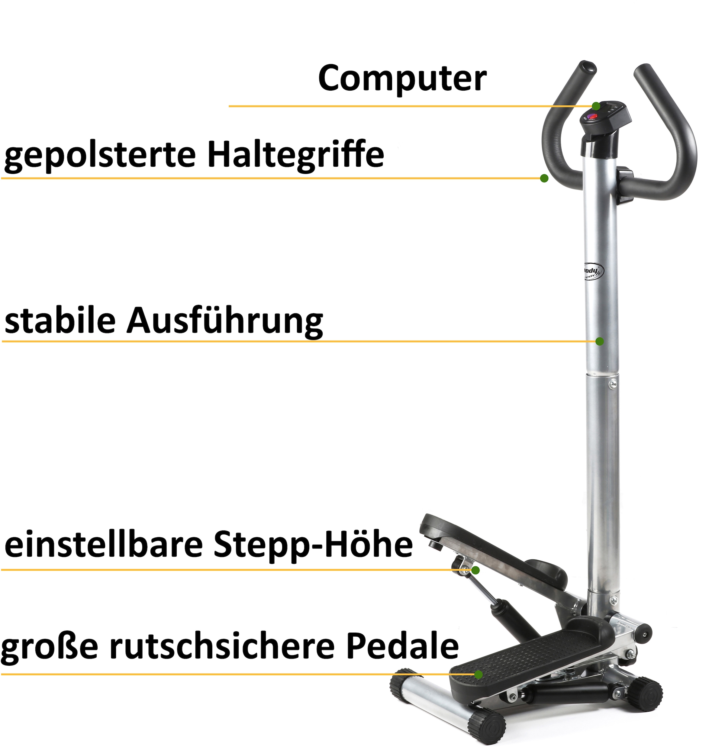 body coach Stepper »Up-Down Fitness Step Hometrainer Stepper mit Haltegriff«