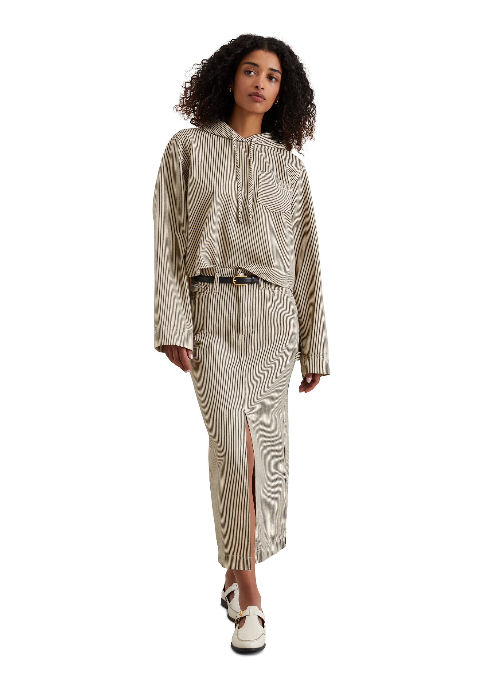 Marc O'Polo DENIM Kurzjacke »aus gestreiftem Organic Cotton«, ohne Kapuze