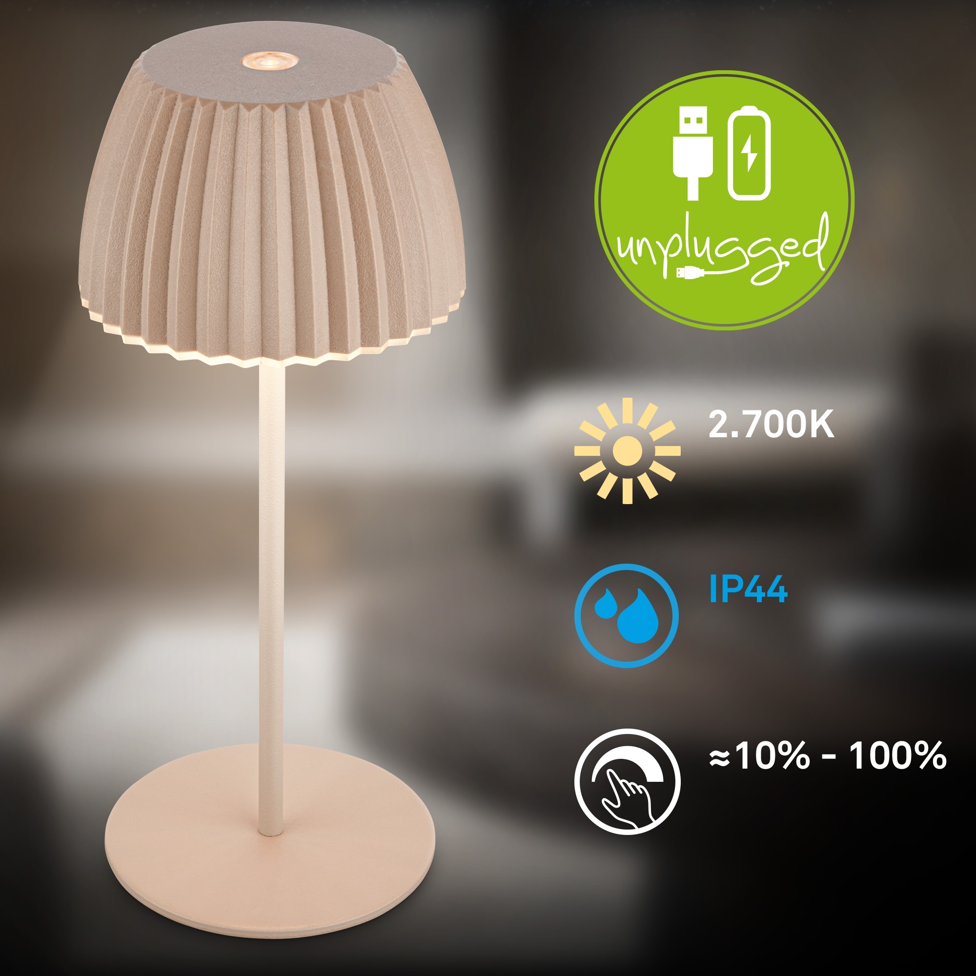 Briloner Leuchten LED Tischleuchte »Akku LED Tischleuchte« LED-Modul