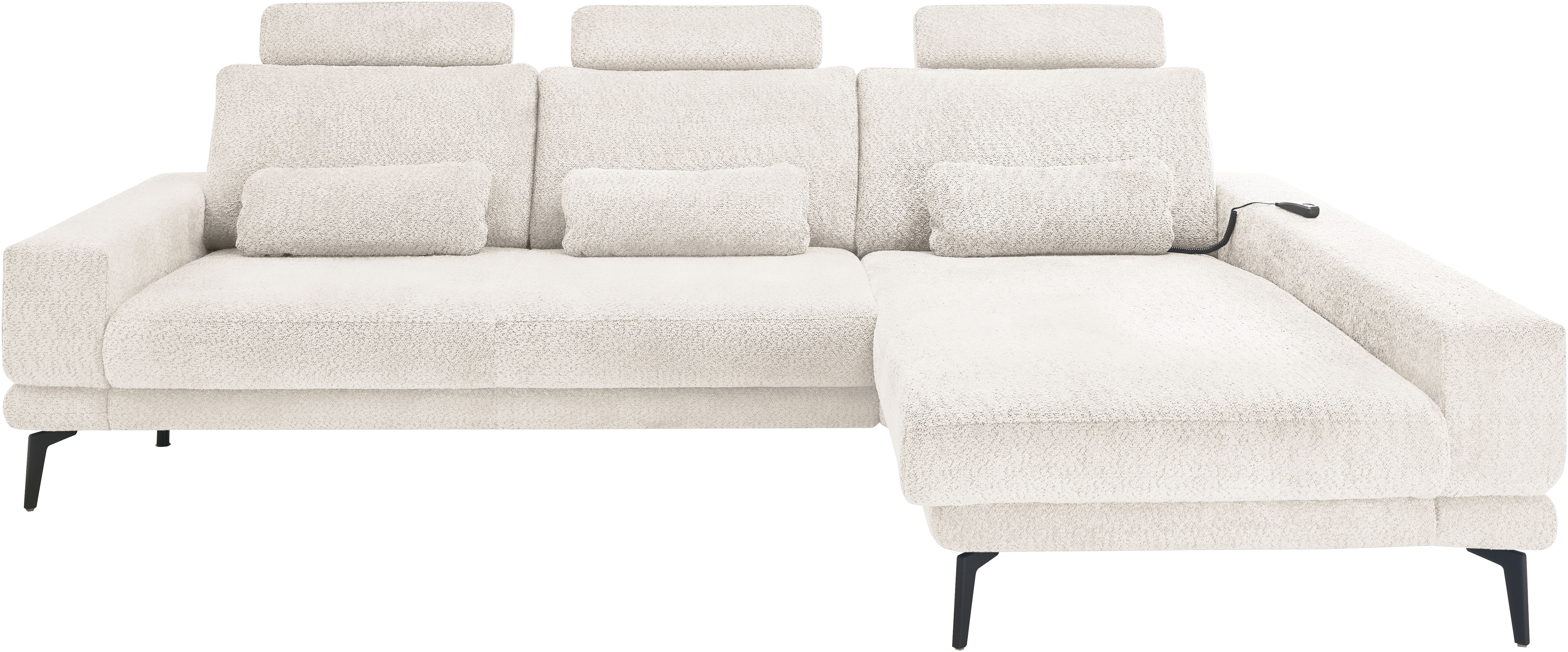 set one by Musterring Ecksofa "SO 3600, inkl motor. Sitztiefenverstellung, Kopfstützen, Nierenkissen" Sitzhöhe 42 cm, Kaltschaum, Breite 293 x Tiefe 180 cm, Kama natur