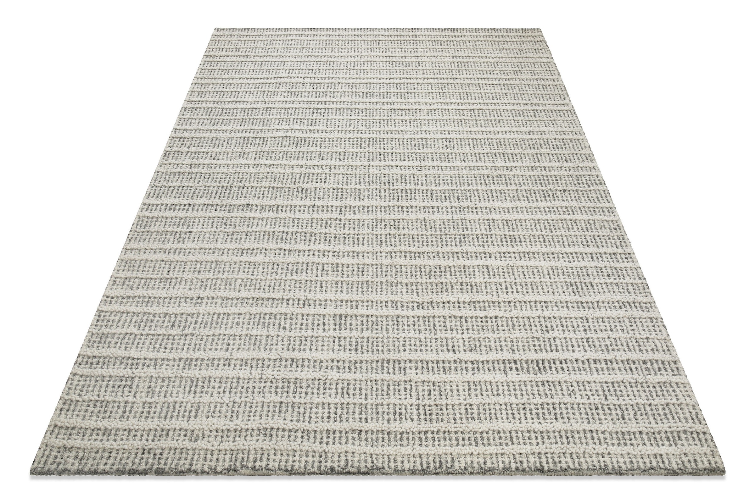 Wecon home Wollteppich »Hamptons FORTYFIVE«, rechteckig, 15 mm Höhe, Läufer, Schurwolle, Kurzflor, Wohn- & Schlafzimmer, elegant, Streifen