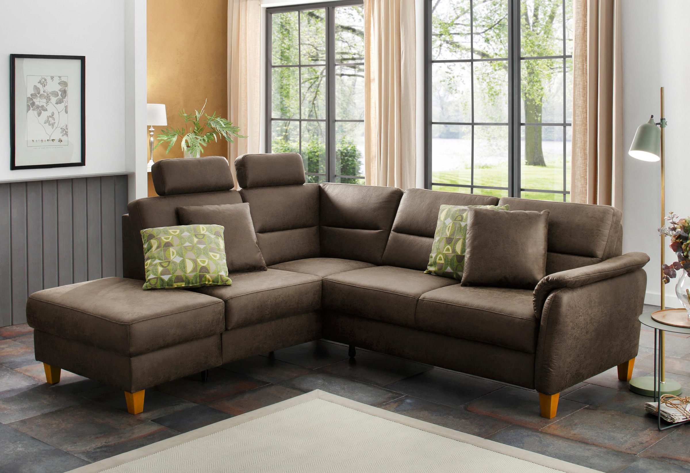Home affaire Ecksofa "Palmera L-Form, B: 236 cm" optional Bettfunktion & Be günstig online kaufen
