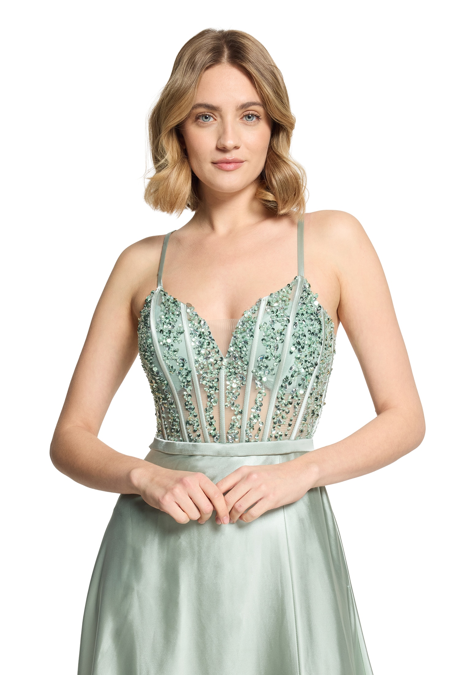 Vera Mont Abendkleid »Damen mit Stickerei« Nahttasche Glitzersteine