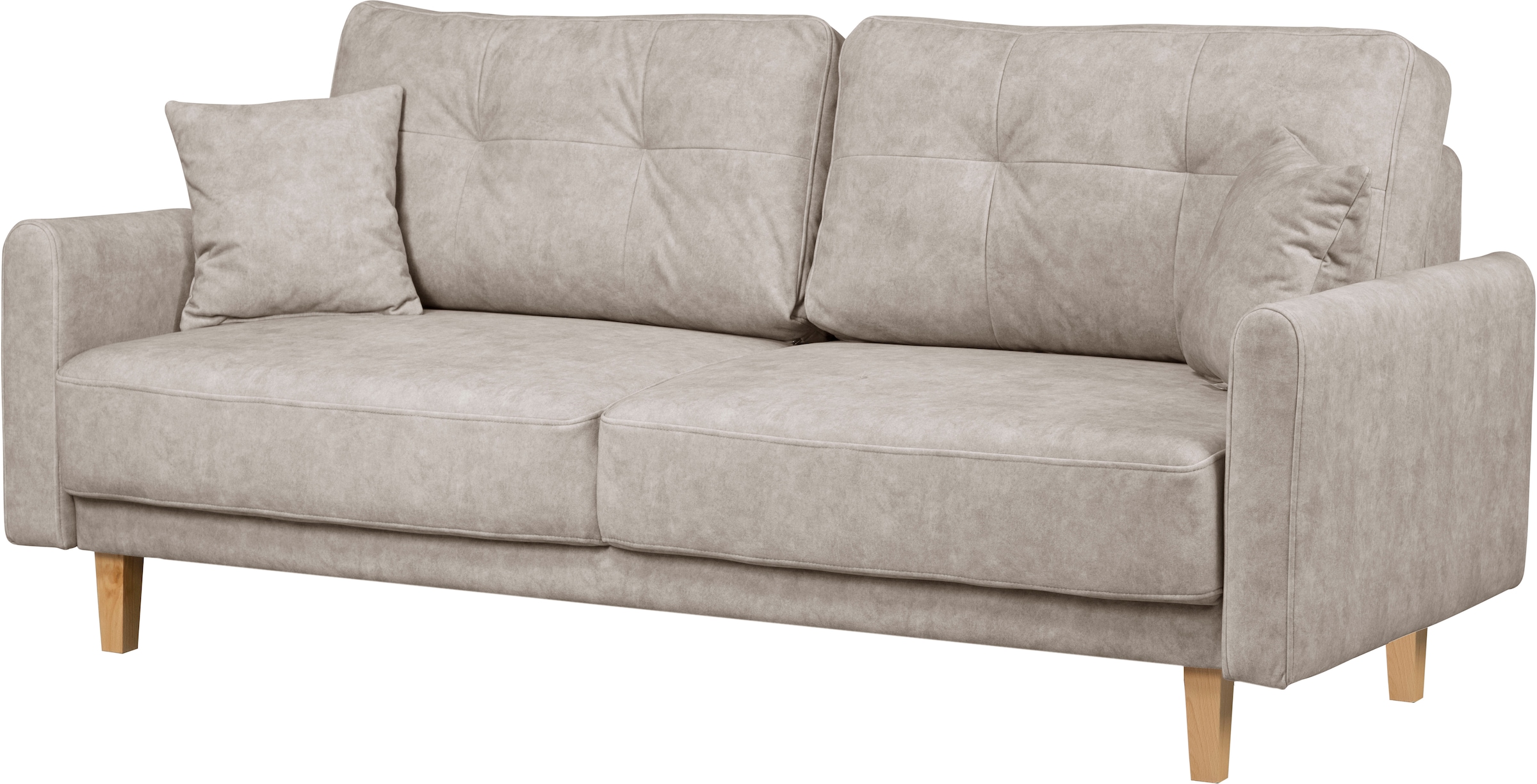 Home affaire 2-Sitzer »TRIPLO mit Wellenunterfederung, Maße B/T/H: 165/100/89 cm«, Sofa mit Steppung im Rückenbereich, incl. Rückenkissen und Zierkissen