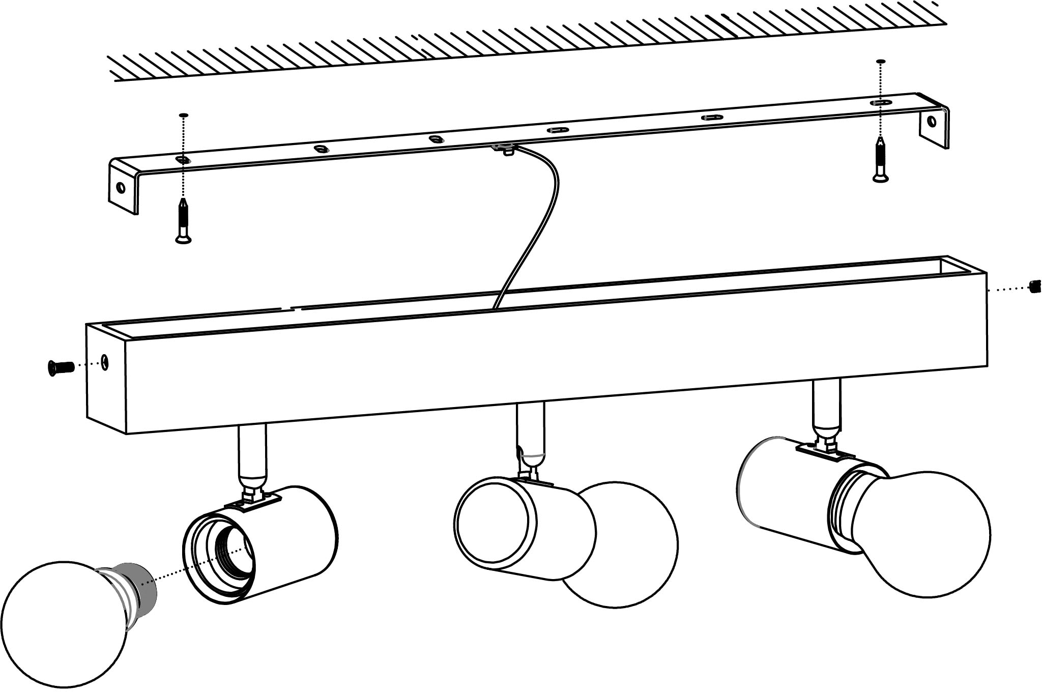 EGLO Deckenspot »TOWNSHEND 3«, 3 flammig-flammig, Vintage Deckenspot im Industrial Design, Retro Lampe, E27 Fassung