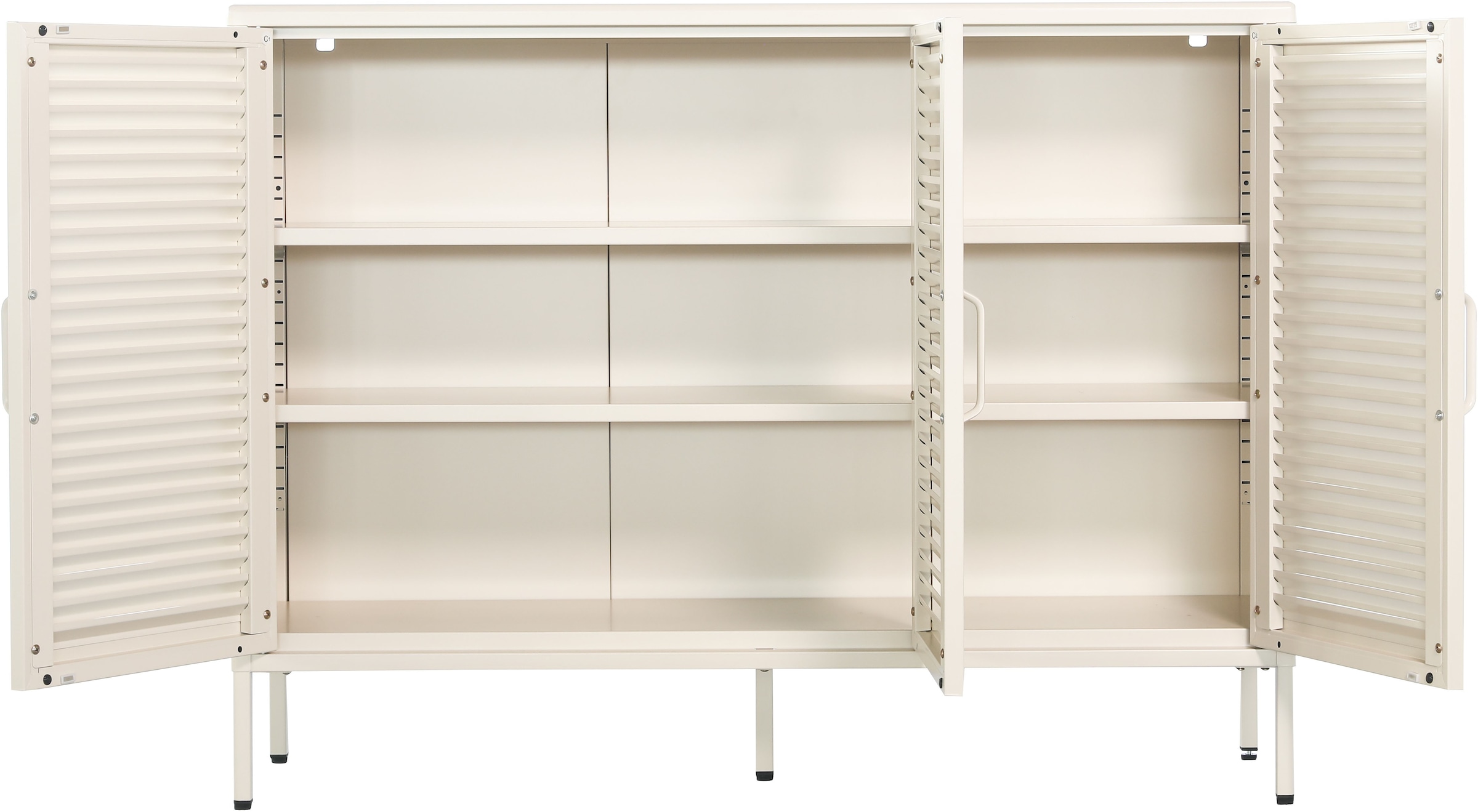 OTTO home Wäscheschrank »GERRON Sideboard Wäscheschrank Metallschrank« Schrank Anrichte Kommode Breite 120cm mit 3 Türen