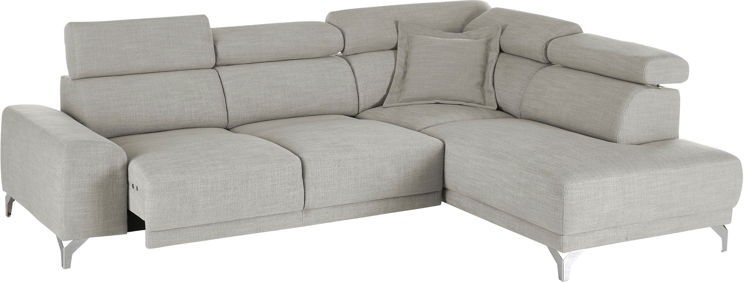 3C Candy Ecksofa »Greve Sofa immer mit manuelle Kopfteilverstellungen, modern, elegant« wahlweise motorischer Sitzvorzug, bequem und zeitlos, L-Form